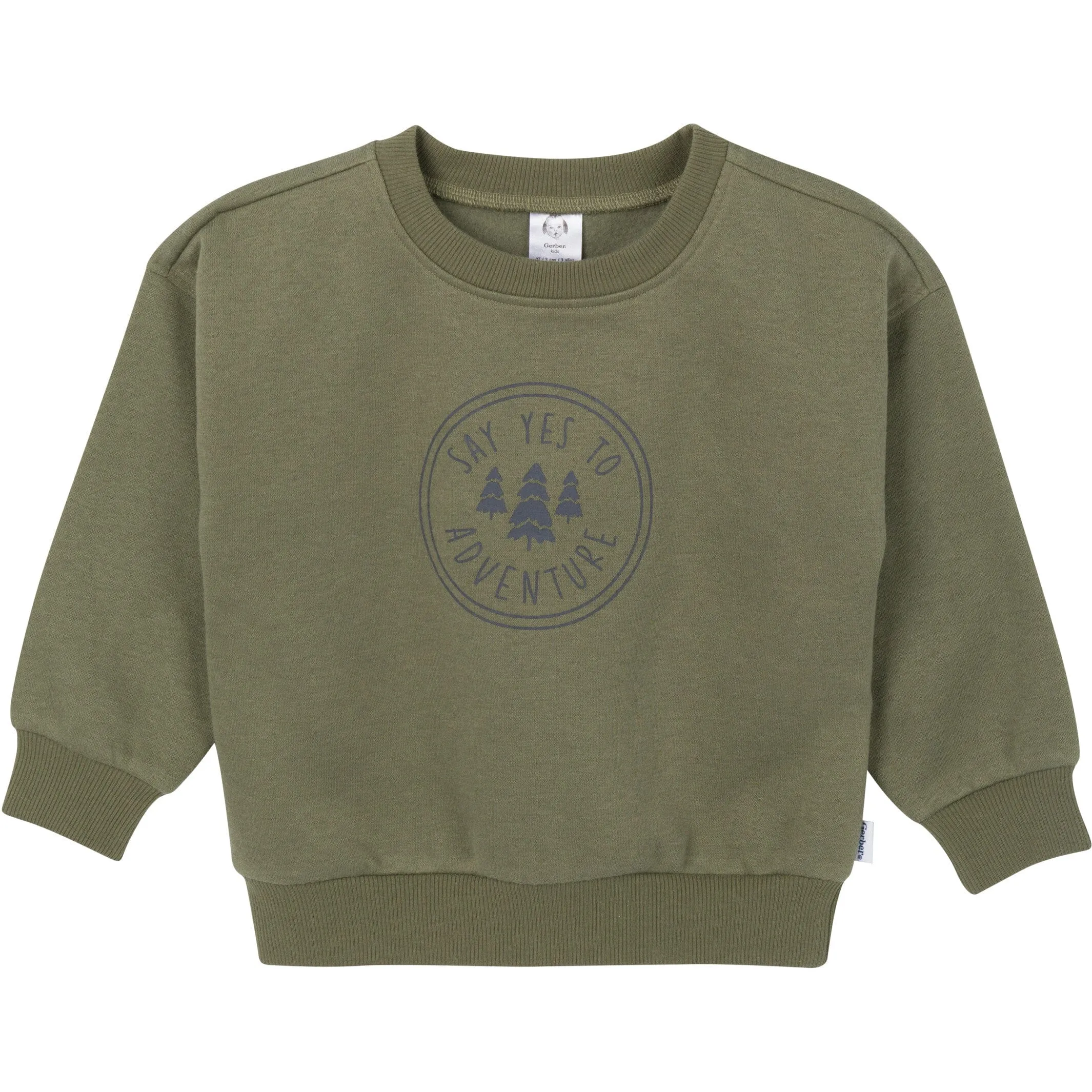 2-Piece Baby & Toddler Boys Olive Adventure Sweatshirt & Pant Set