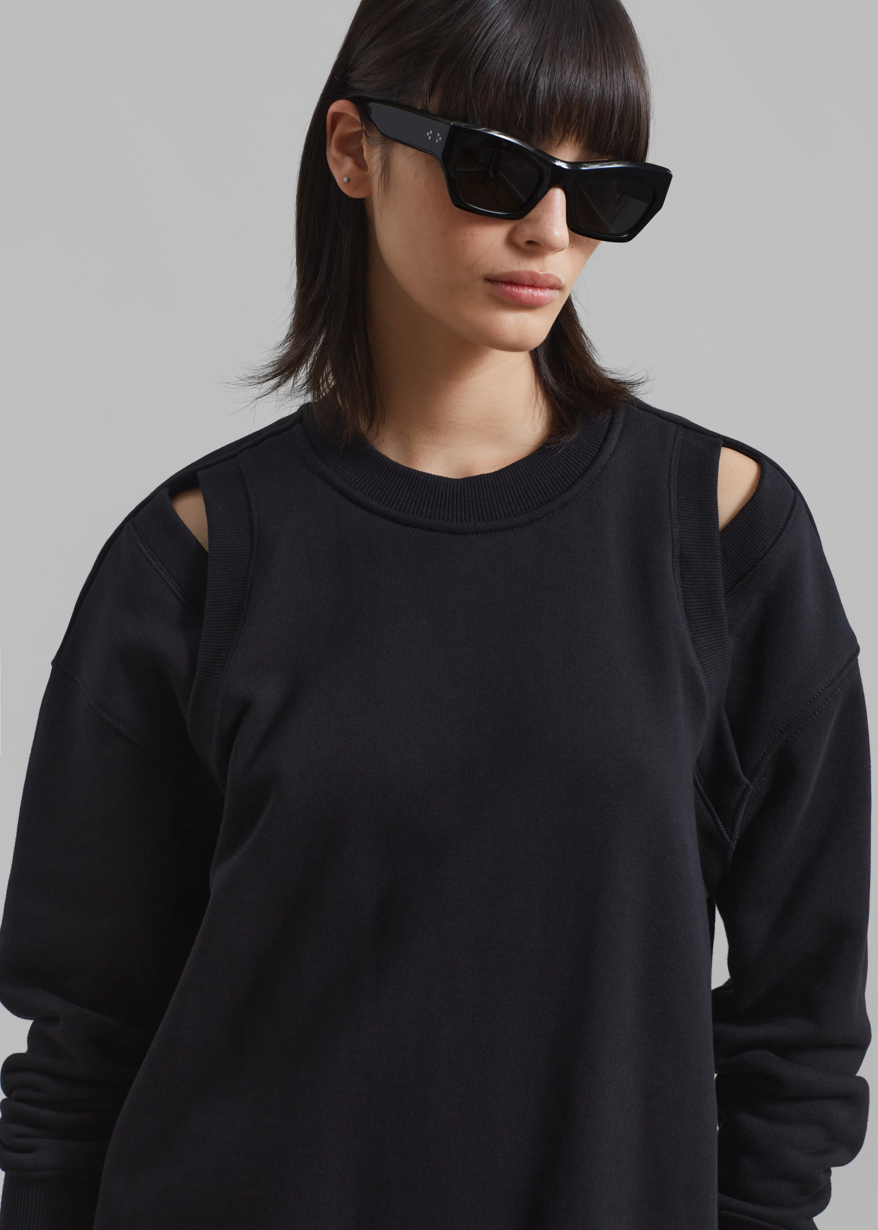 3.1 Phillip Lim French Terry Oversized Midi Dress - Black