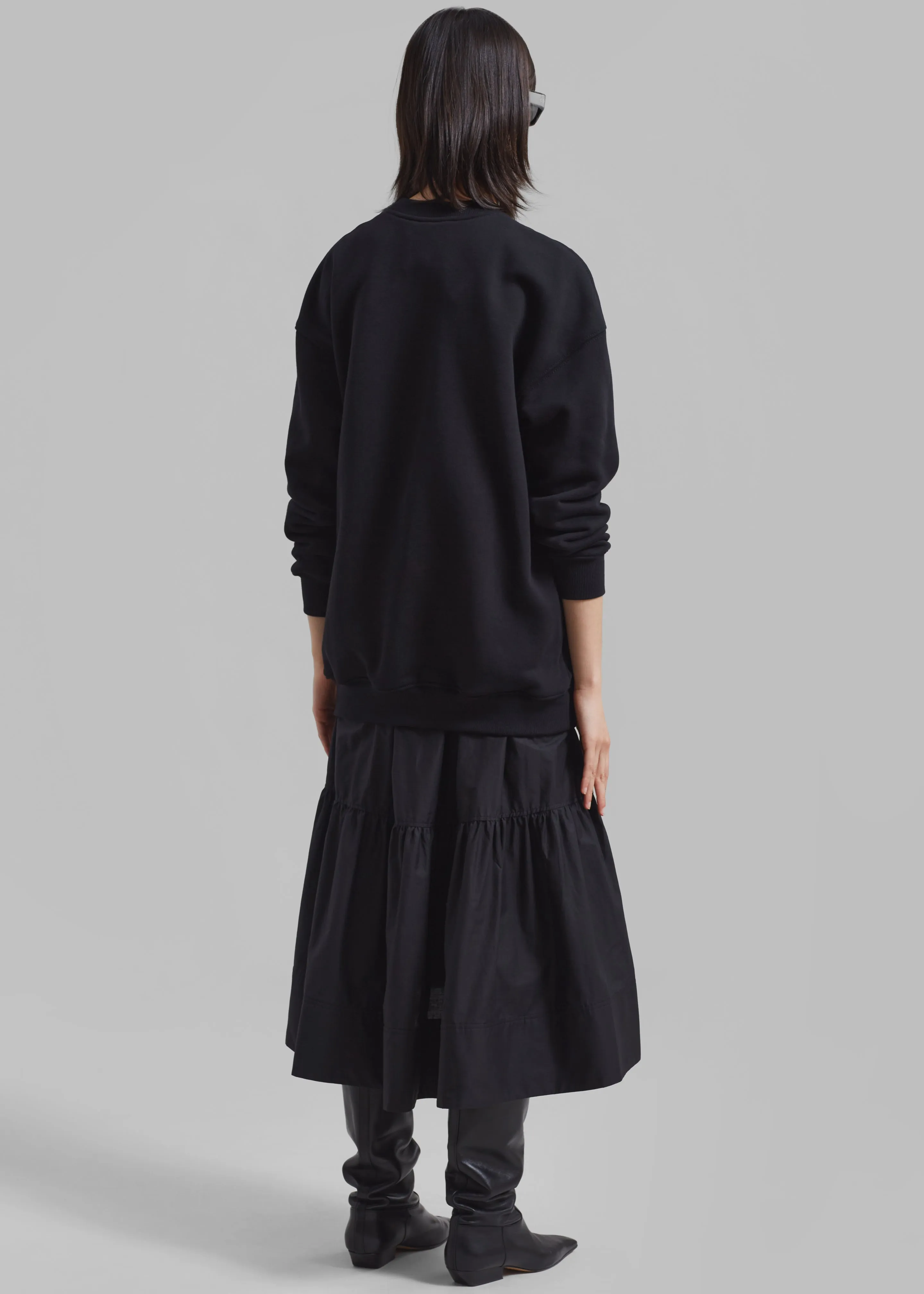 3.1 Phillip Lim French Terry Oversized Midi Dress - Black