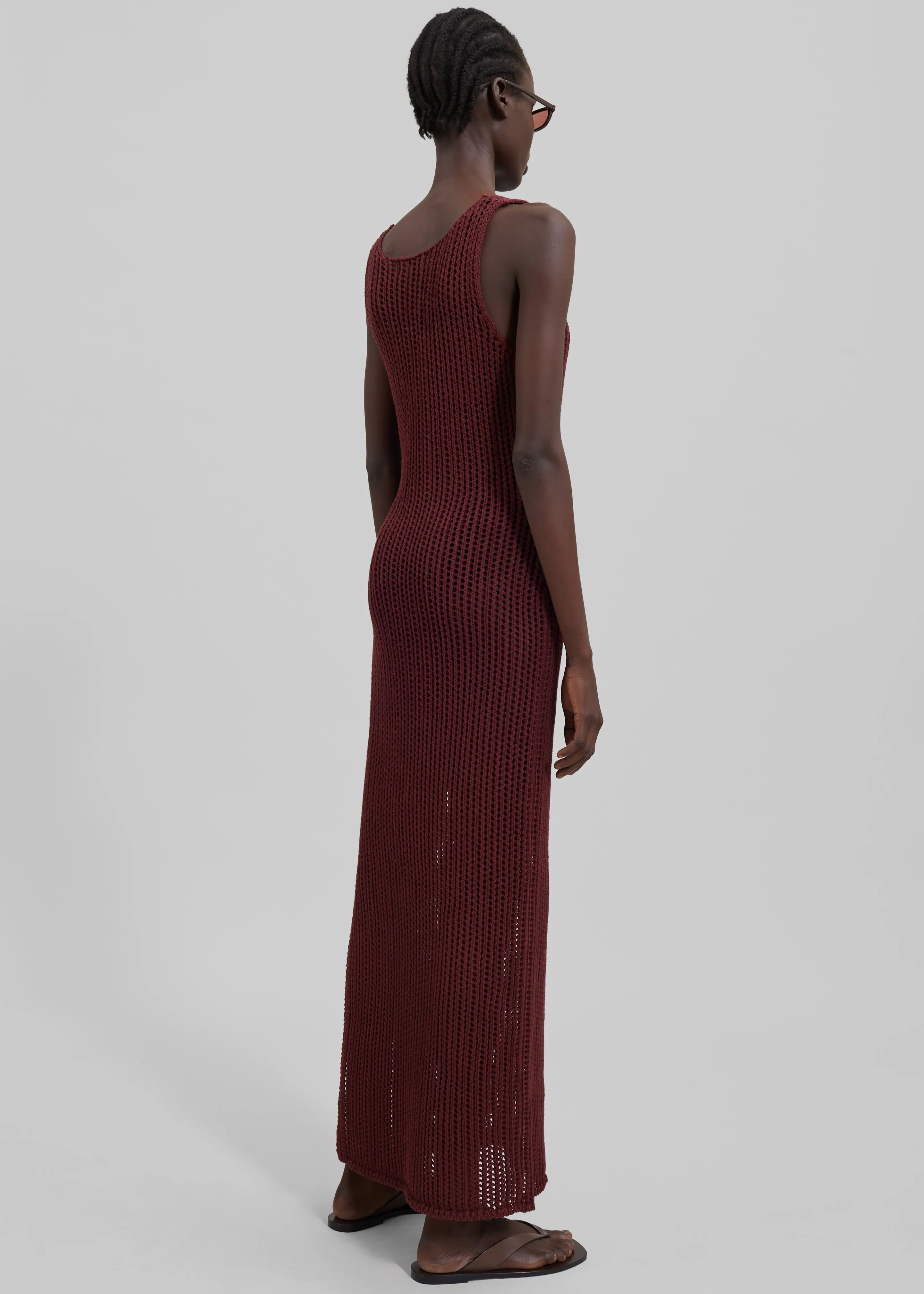 Adrienna Crochet Maxi Dress - Burgundy