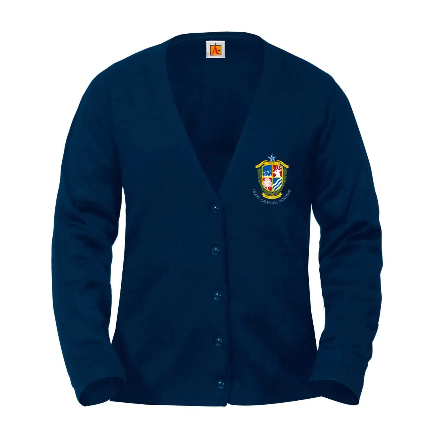 Adult V-Neck Cardigan with OCA Logo