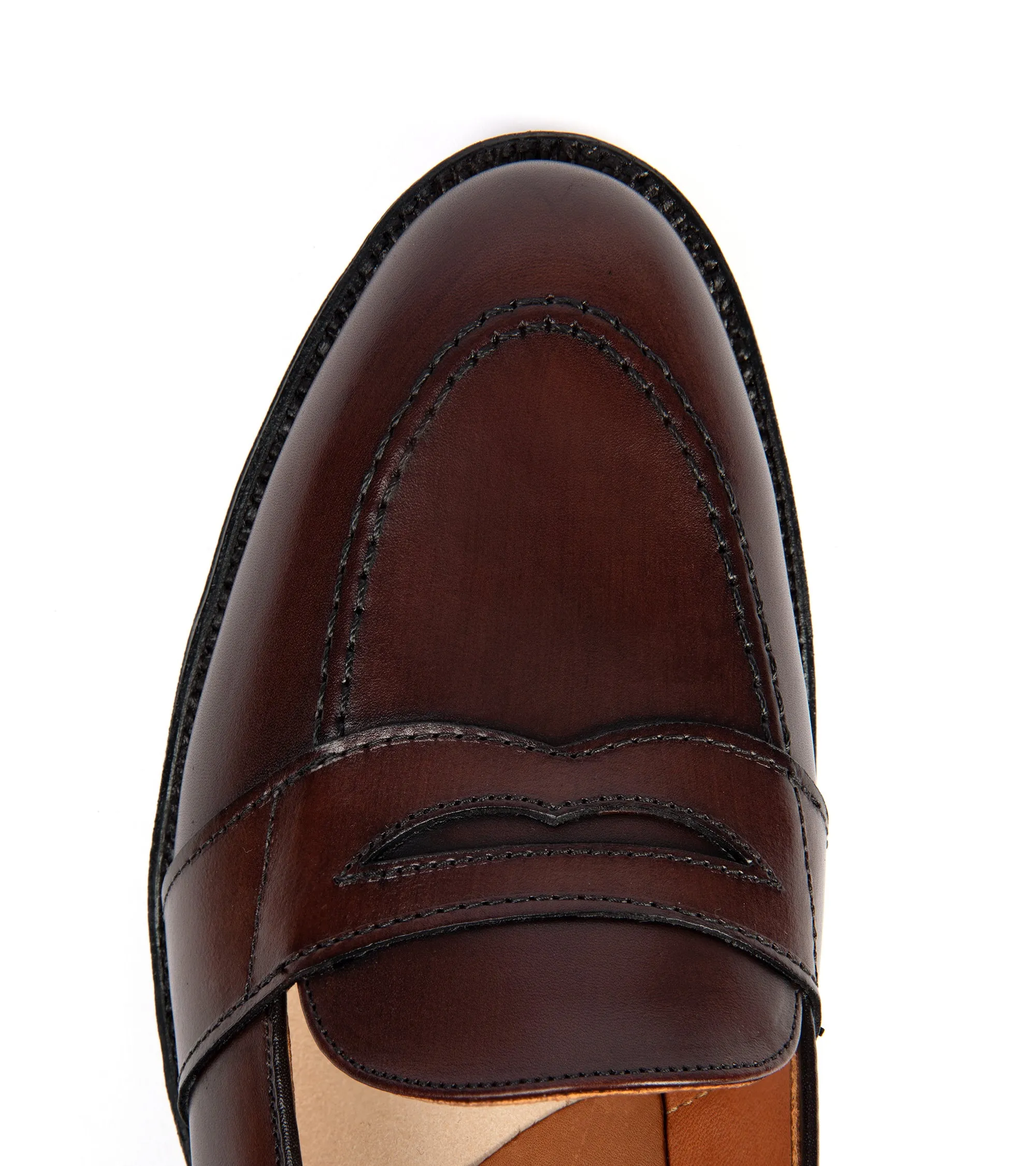 Alden Full Strap Leather Loafer: Dark Brown 686