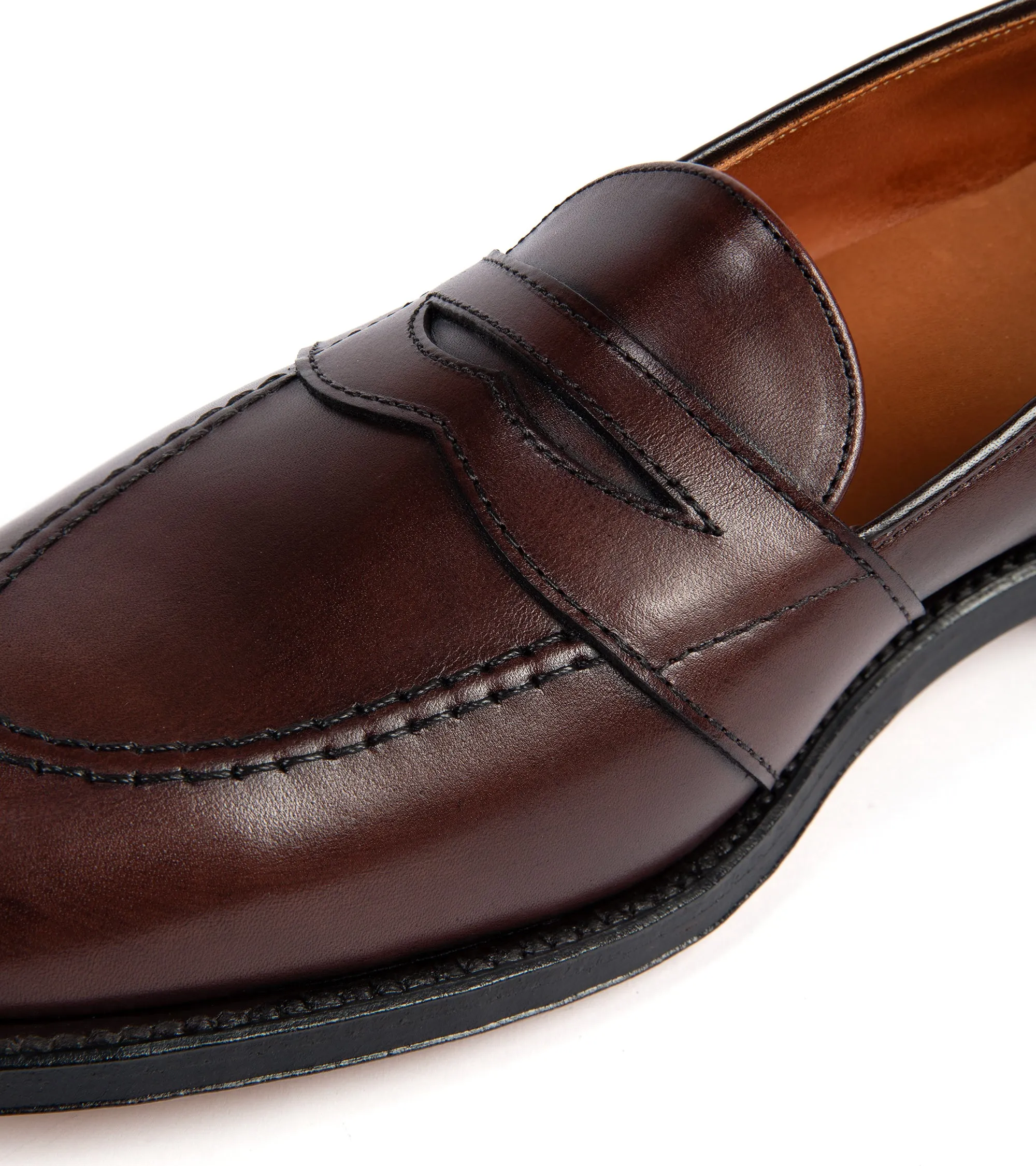 Alden Full Strap Leather Loafer: Dark Brown 686