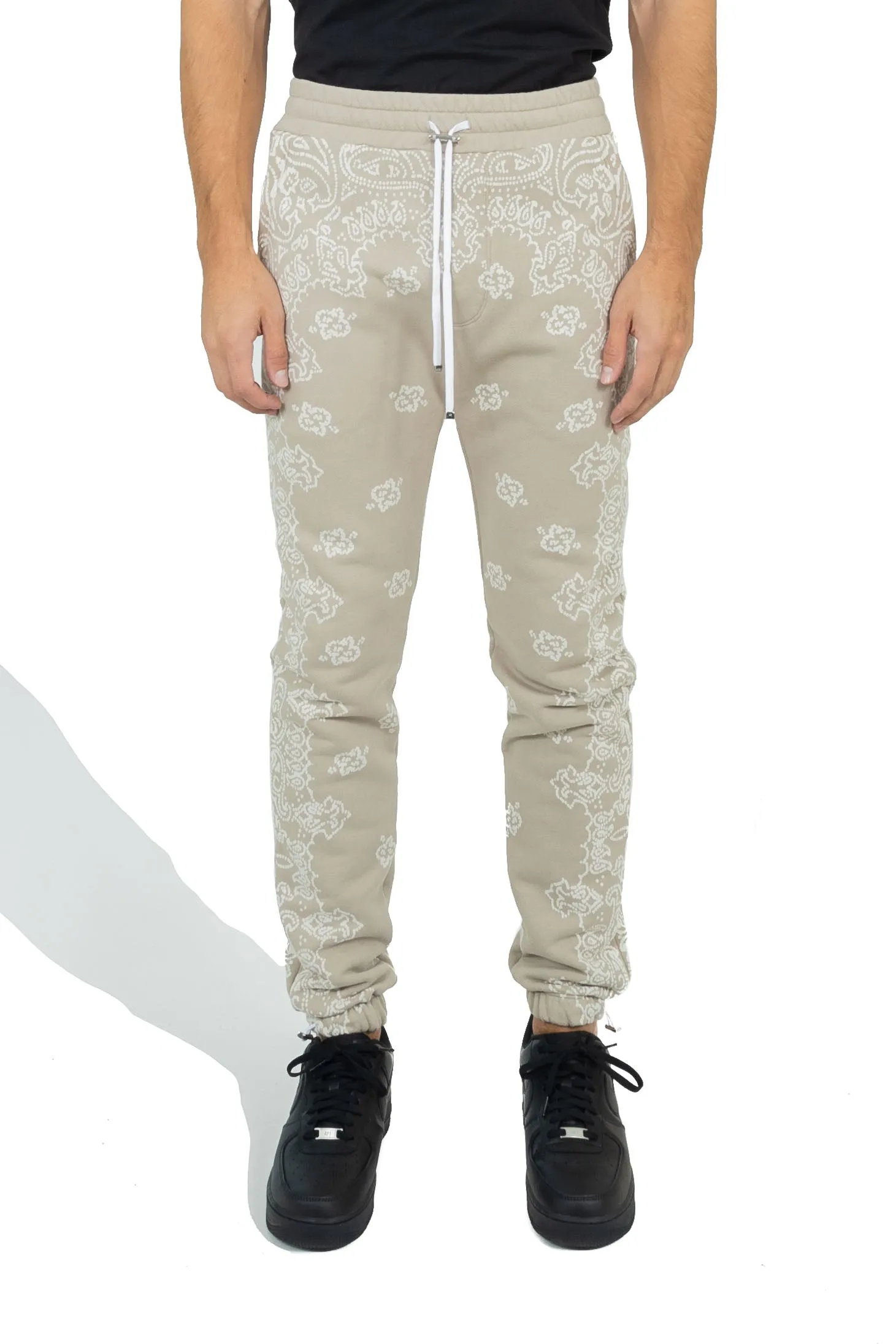 Amiri Bandana Bleach Sweatpants Beige