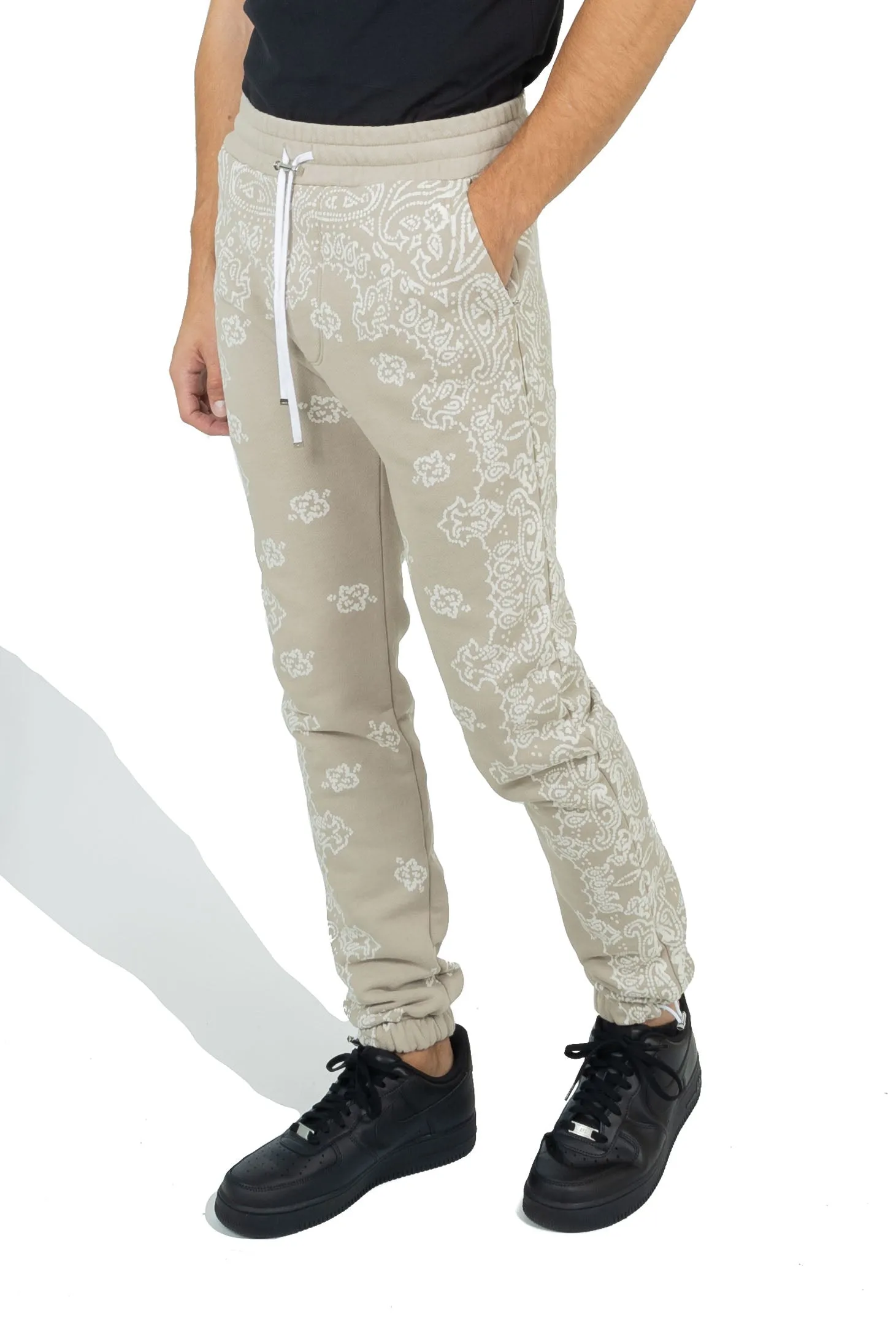 Amiri Bandana Bleach Sweatpants Beige