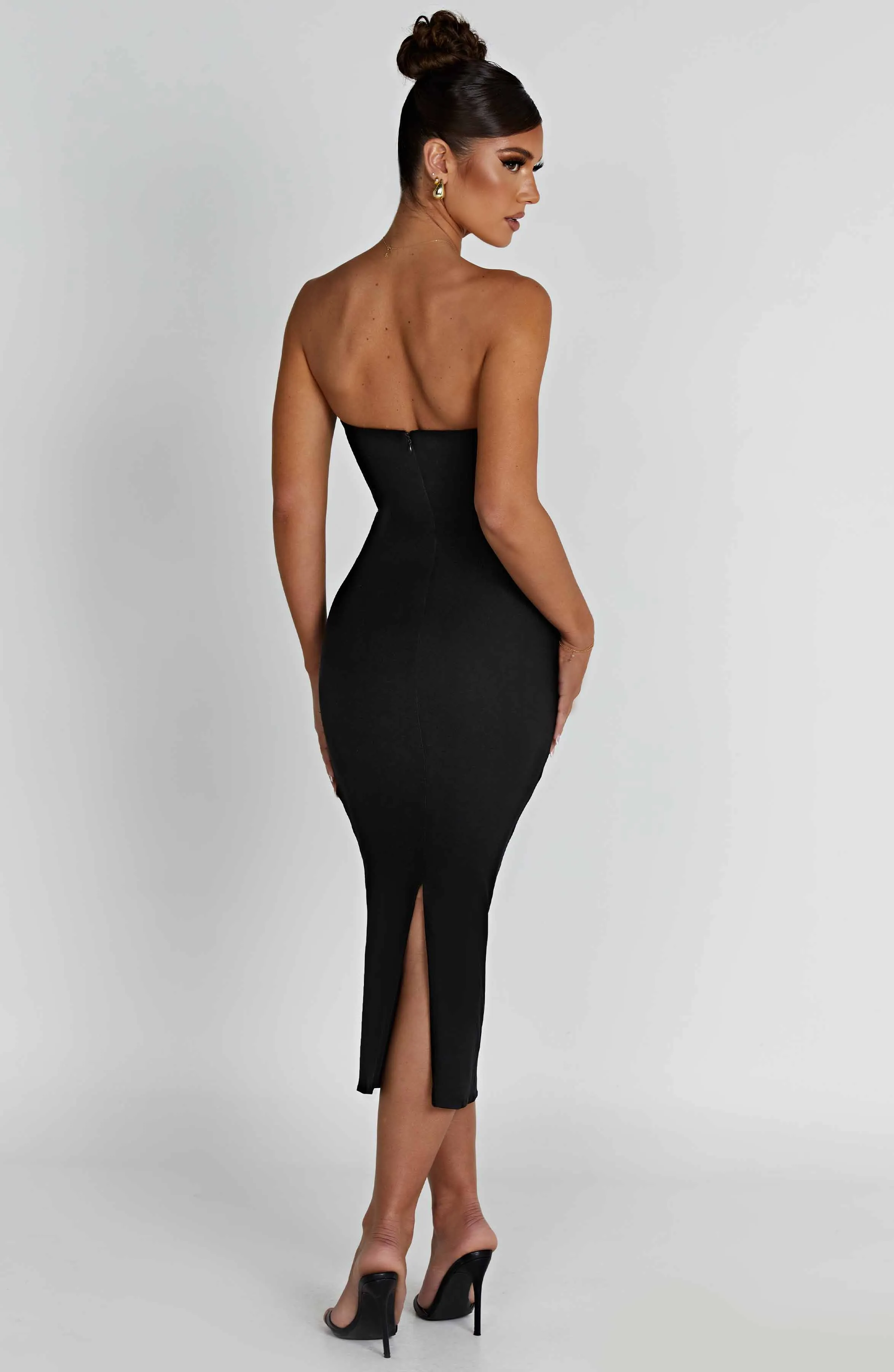 Amore Midi Graceful Dress - Black