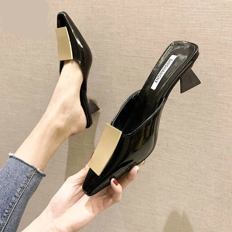 Amozae- Green HOT Summer Pointed toe heel High Heels Sandals lady Pumps slip on Shoes   Women party shoes Wedding Slingbacks classics