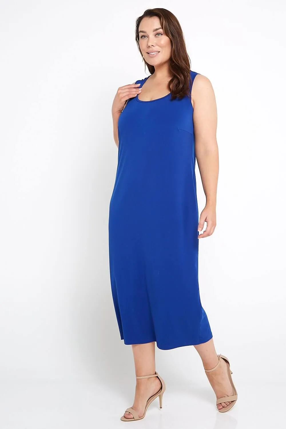 Amy Midi Stretch Slip - Royal Blue