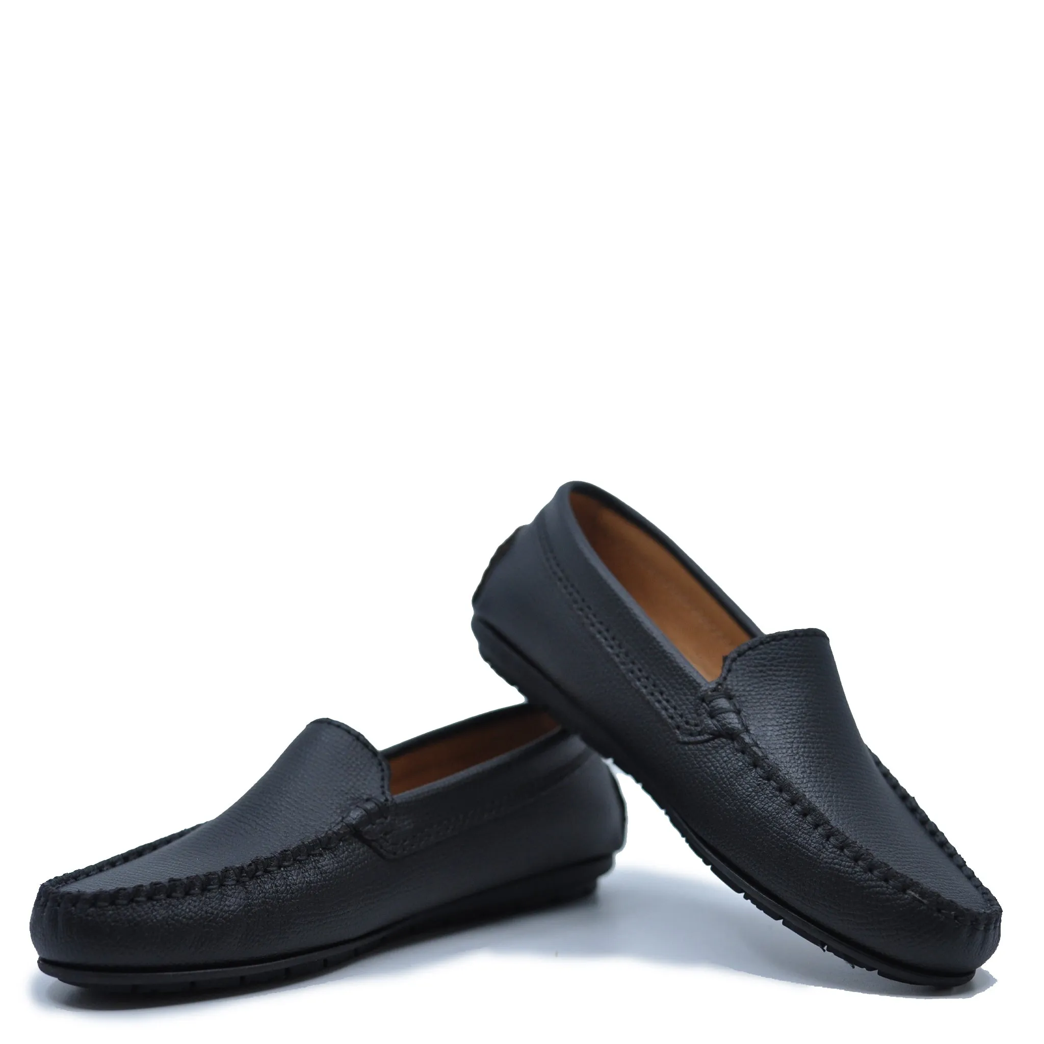 Atlanta Mocassin Black Pebbled Loafer