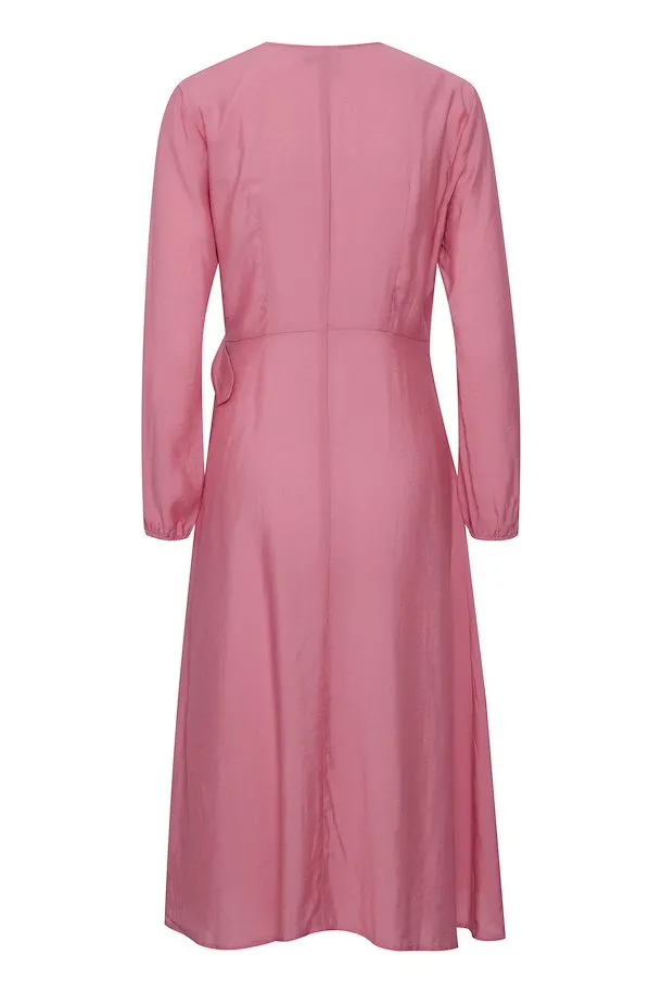 AVA BELTED WRAP DRESS (PINK)