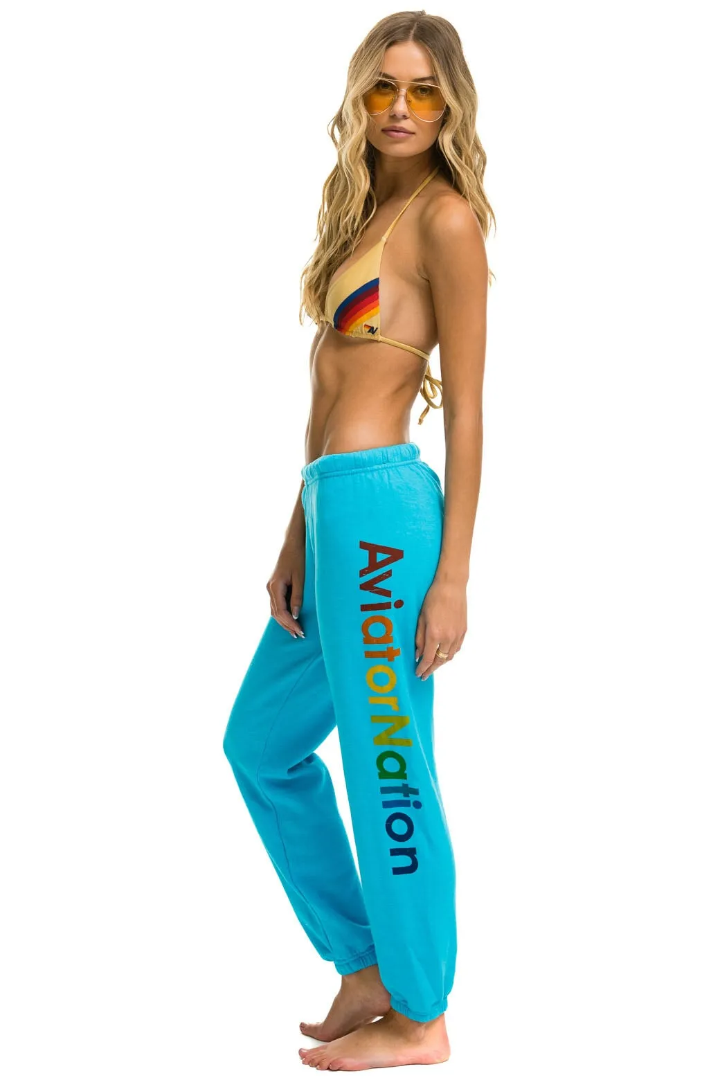 AVIATOR NATION SWEATPANTS - NEON BLUE