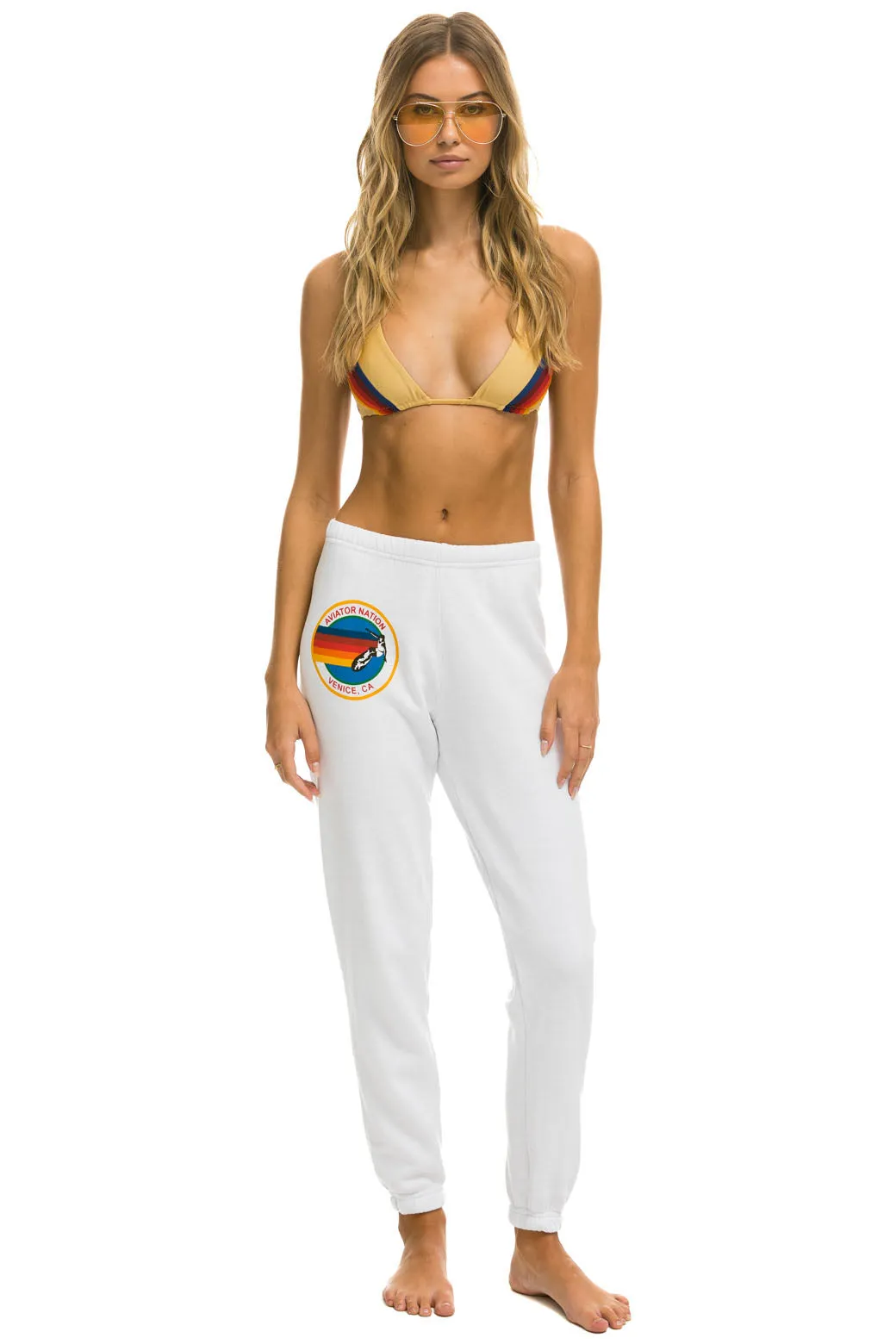 AVIATOR NATION SWEATPANTS - WHITE