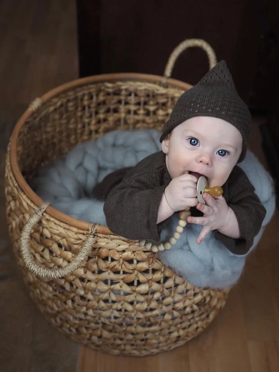 BABY CARDIGAN WITH FLAP (BROWN)