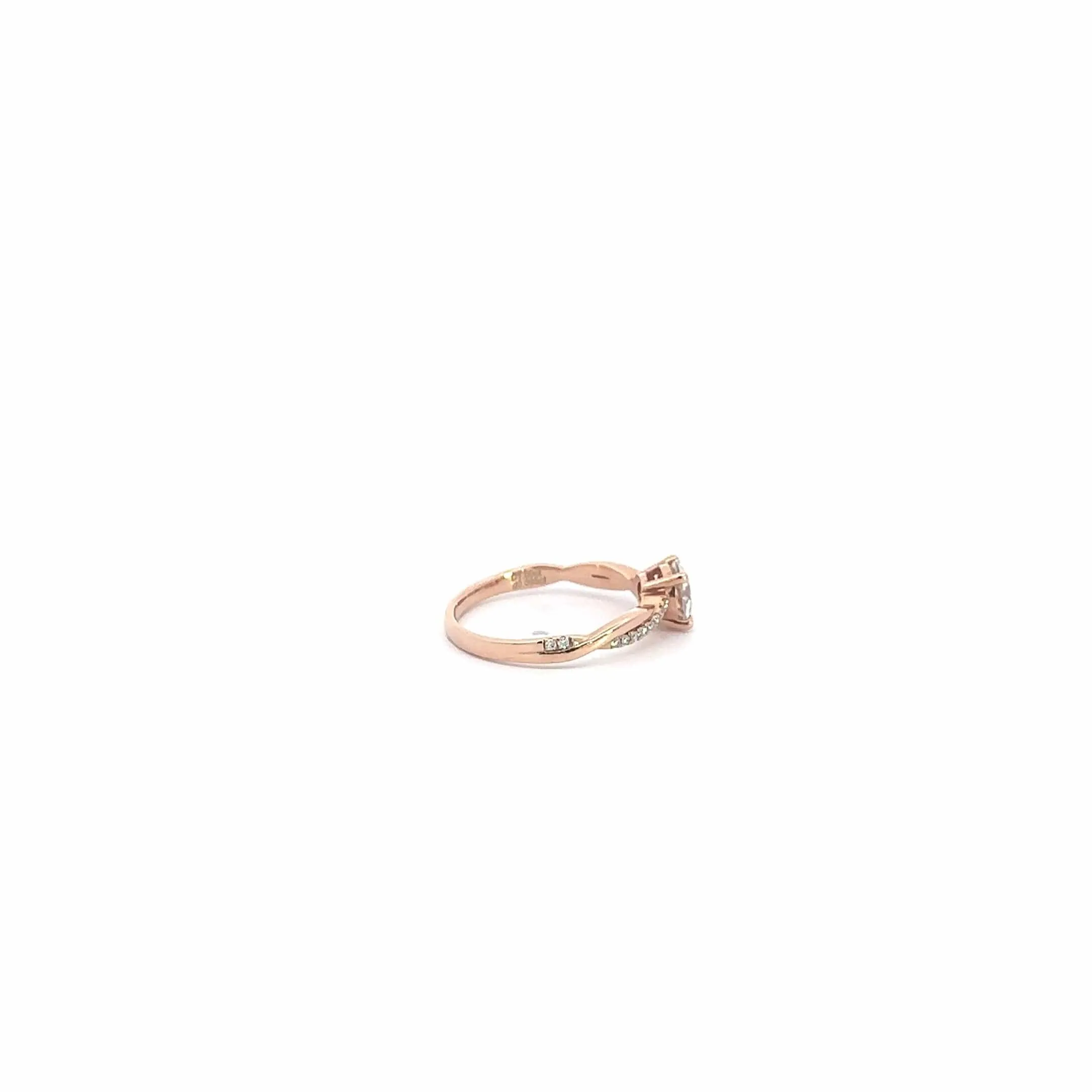 Baikalla 14k Rose Gold Rose cut Diamond Ring