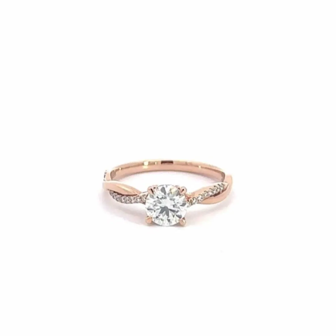 Baikalla 14k Rose Gold Rose cut Diamond Ring