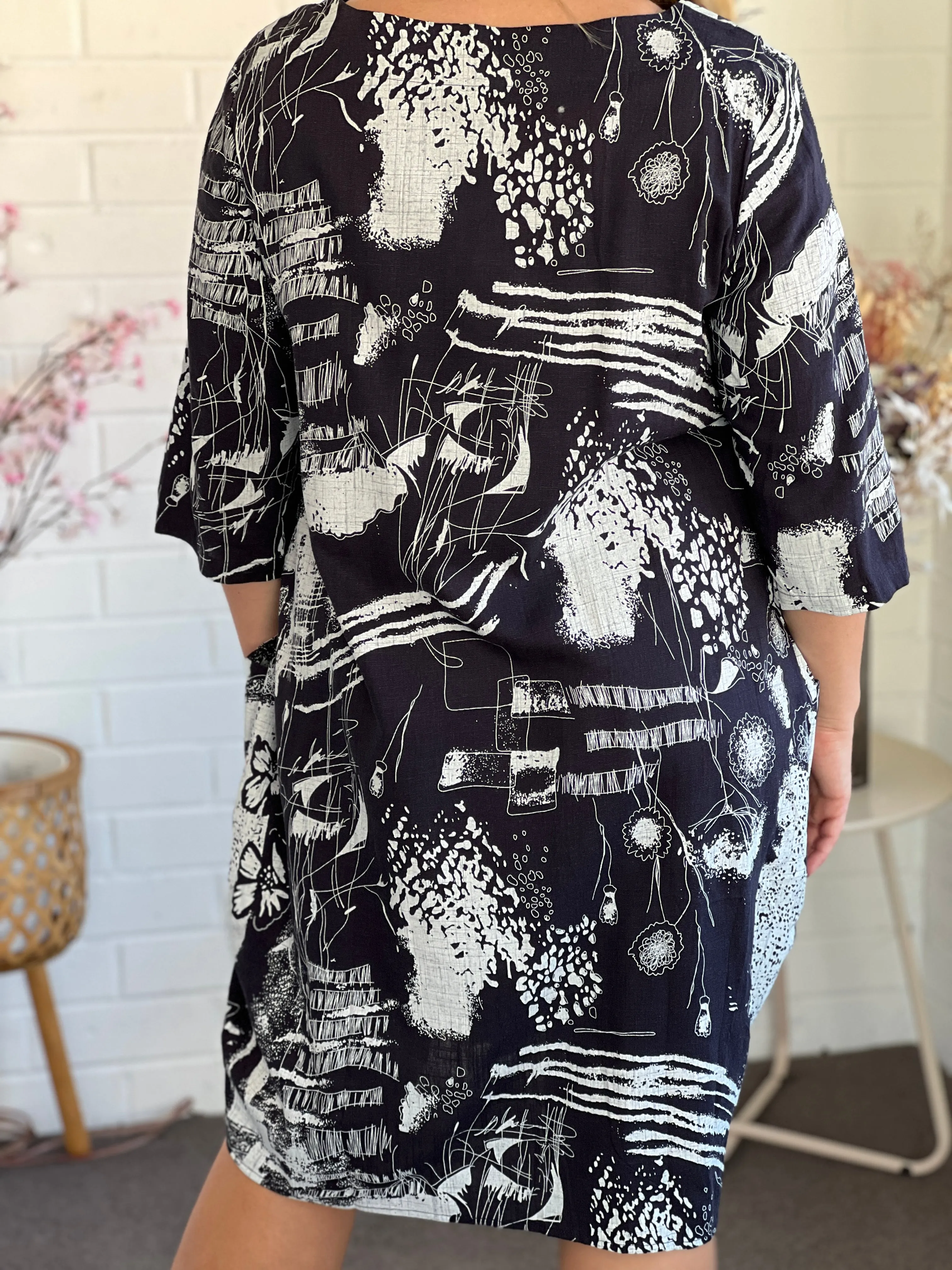 Bailee Navy Abstract Dress