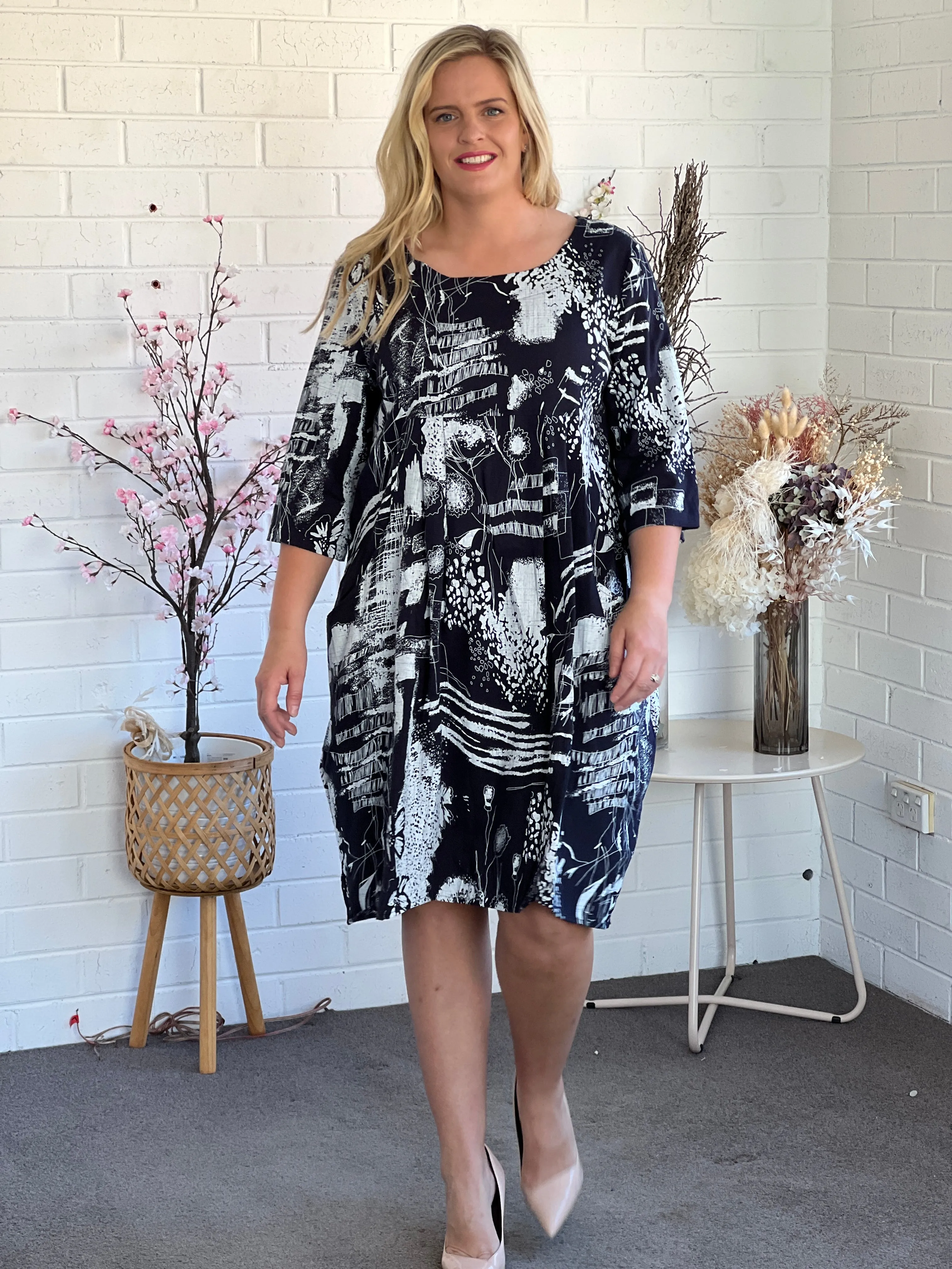 Bailee Navy Abstract Dress