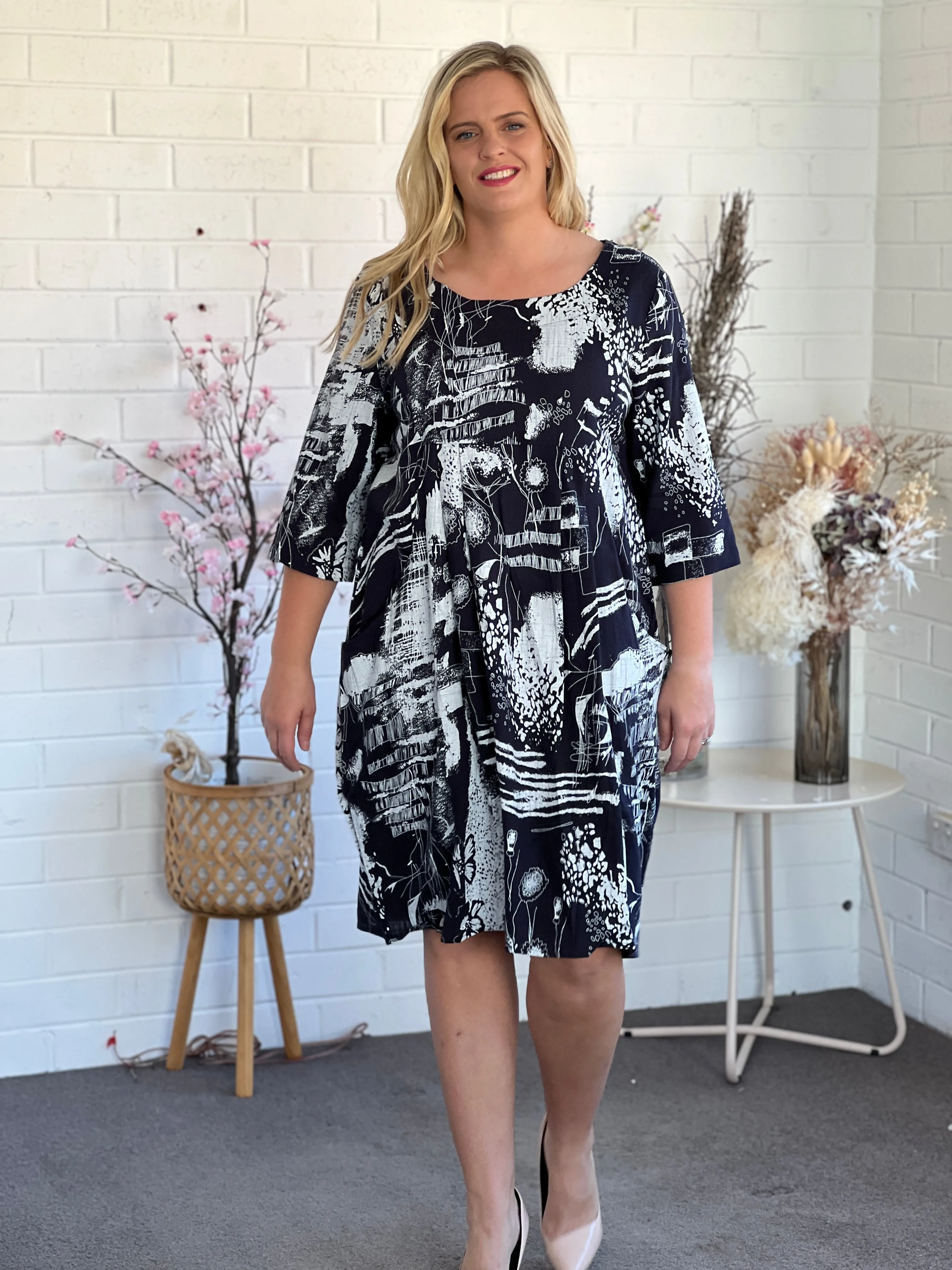 Bailee Navy Abstract Dress