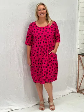 Bailee Pink Linen Dress