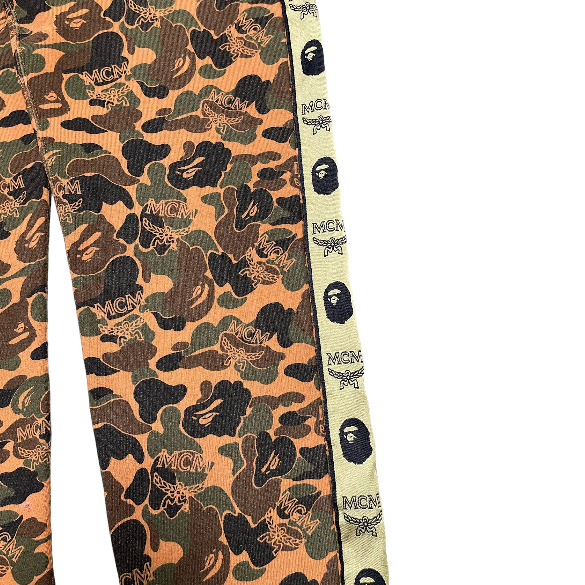 BAPE x MCM Camo Sweatpants Brown Pre-Owned