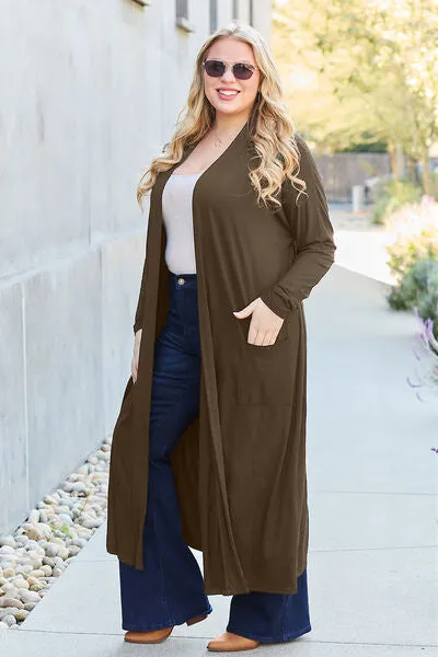 Basic Bae Full Size Open Front Long Sleeve Cover Up