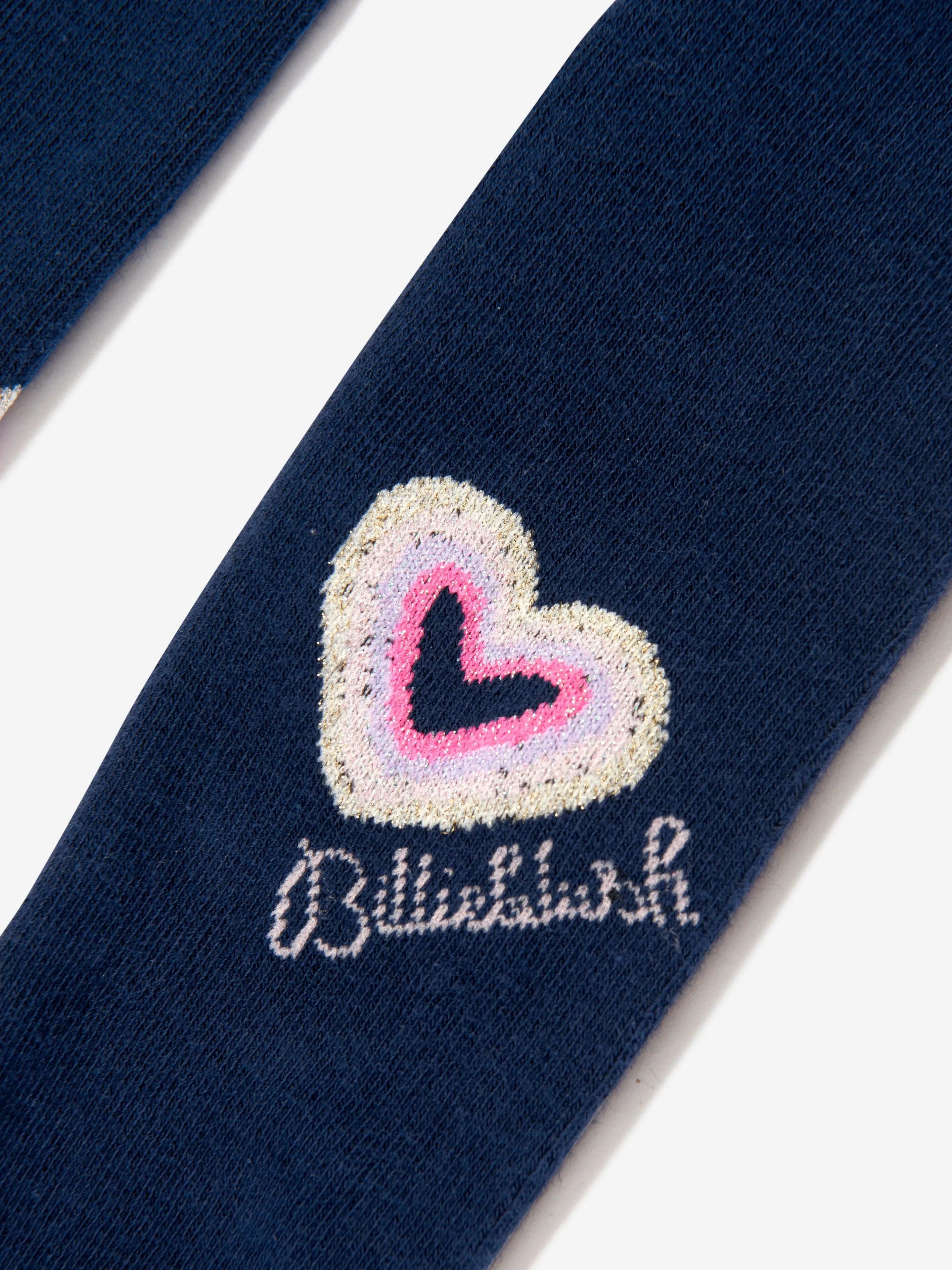 Billieblush Girls Heart Logo Tights in Navy