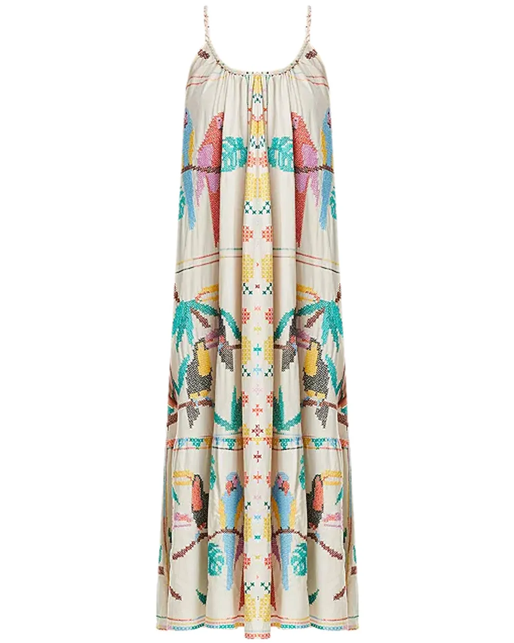 Bird Scarf Maxi Dress