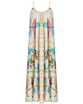 Bird Scarf Maxi Dress