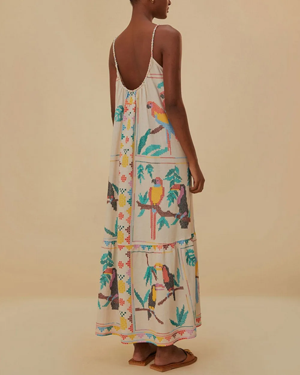 Bird Scarf Maxi Dress