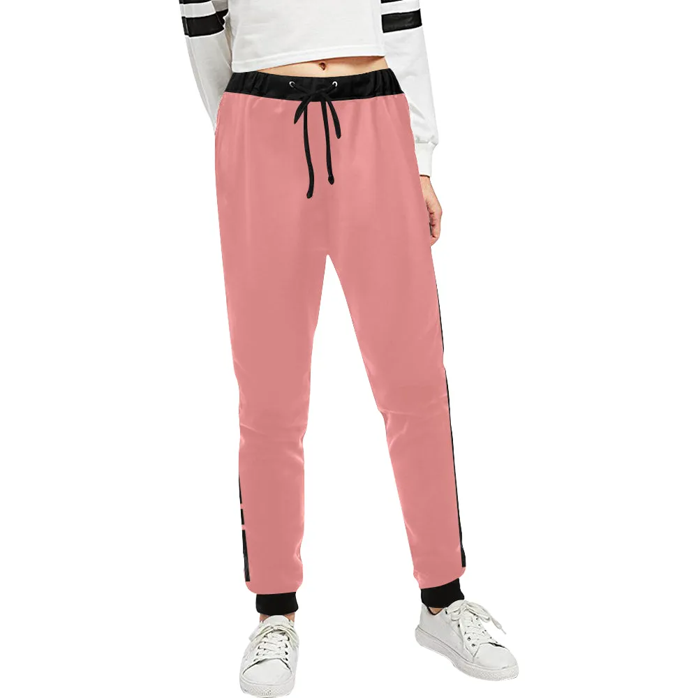 BLACC BORDER PINK Women's All Over Print Sweatpants