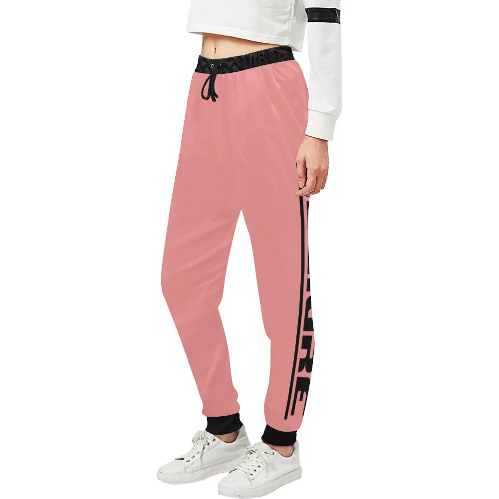 BLACC BORDER PINK Women's All Over Print Sweatpants