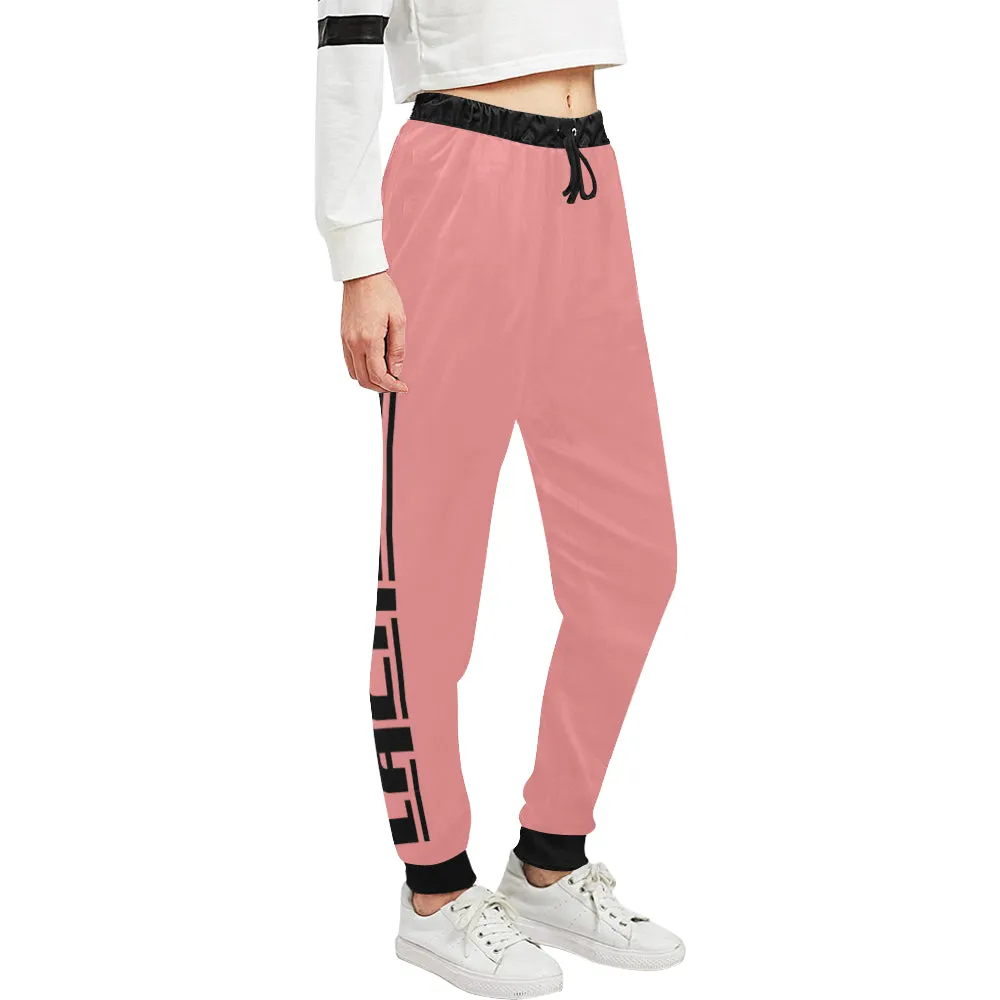 BLACC BORDER PINK Women's All Over Print Sweatpants