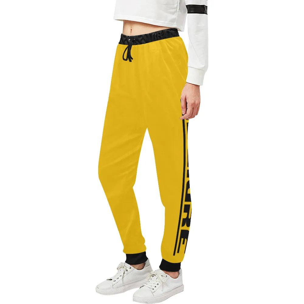 BLACC BORDER YELLOW Women's All Over Print Sweatpants