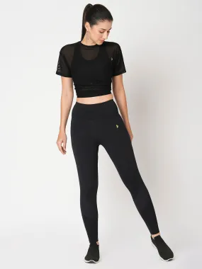 Black & Ribbed Core Leggings