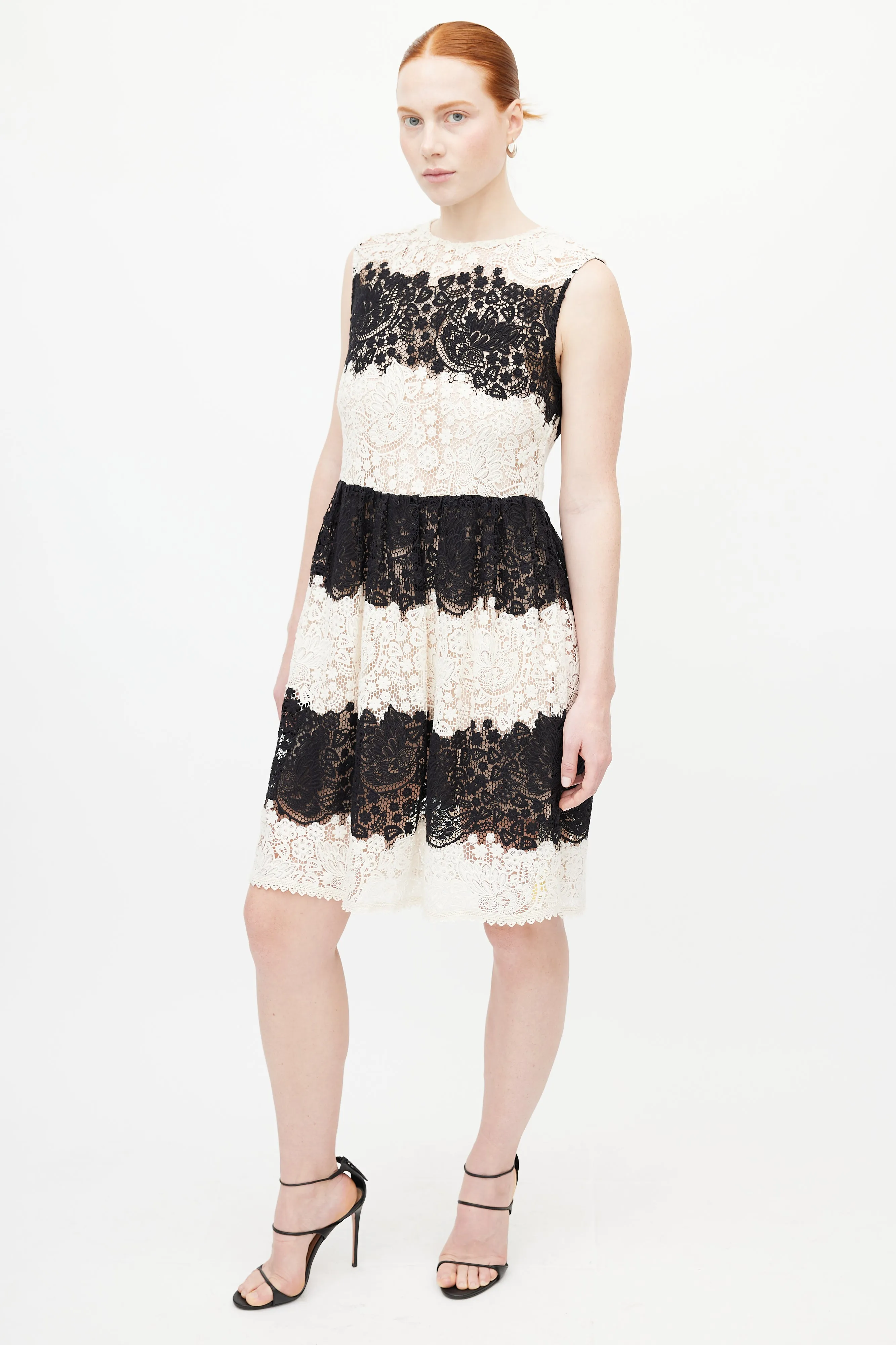 Black & White Lace Guipure Dress