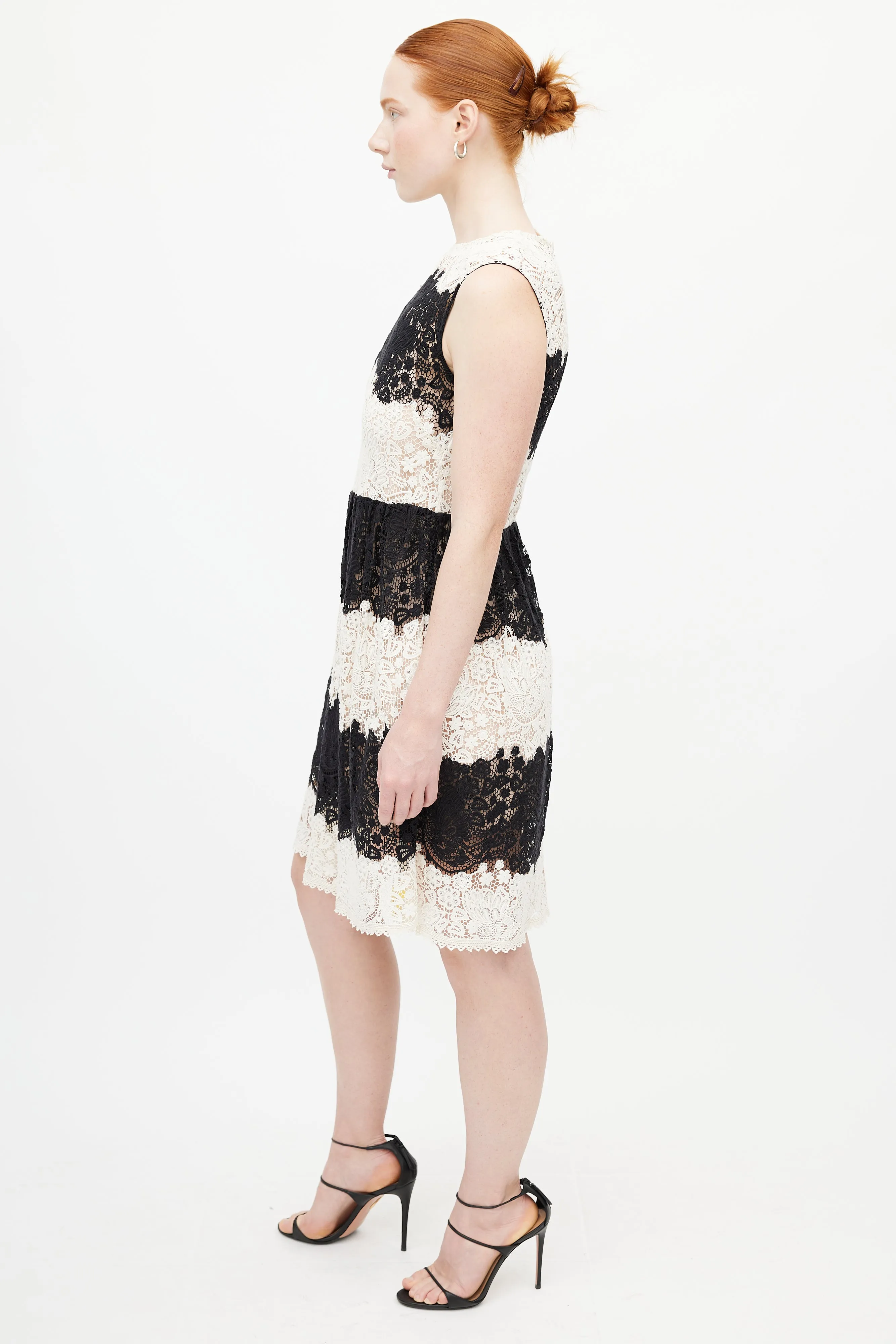 Black & White Lace Guipure Dress