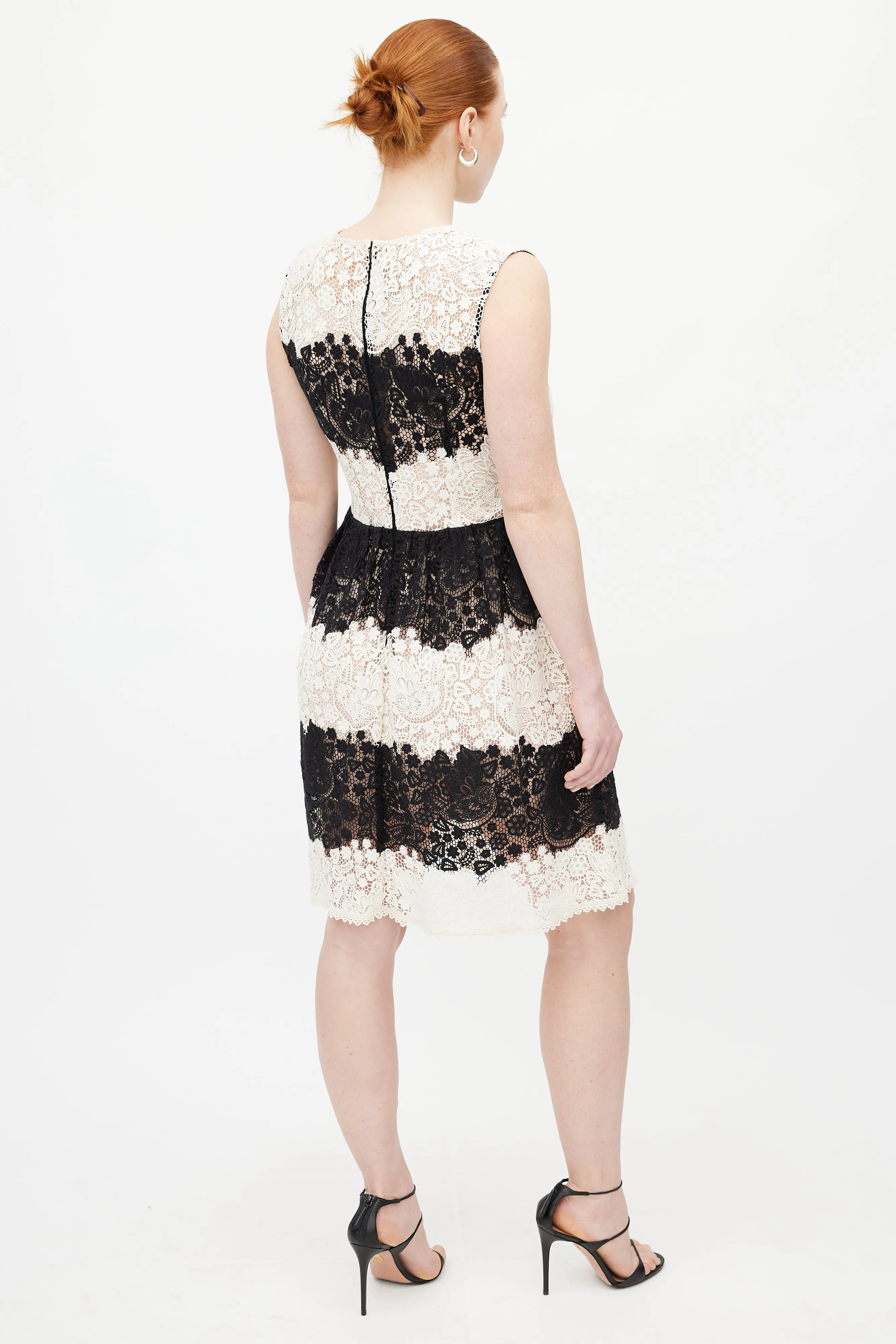 Black & White Lace Guipure Dress