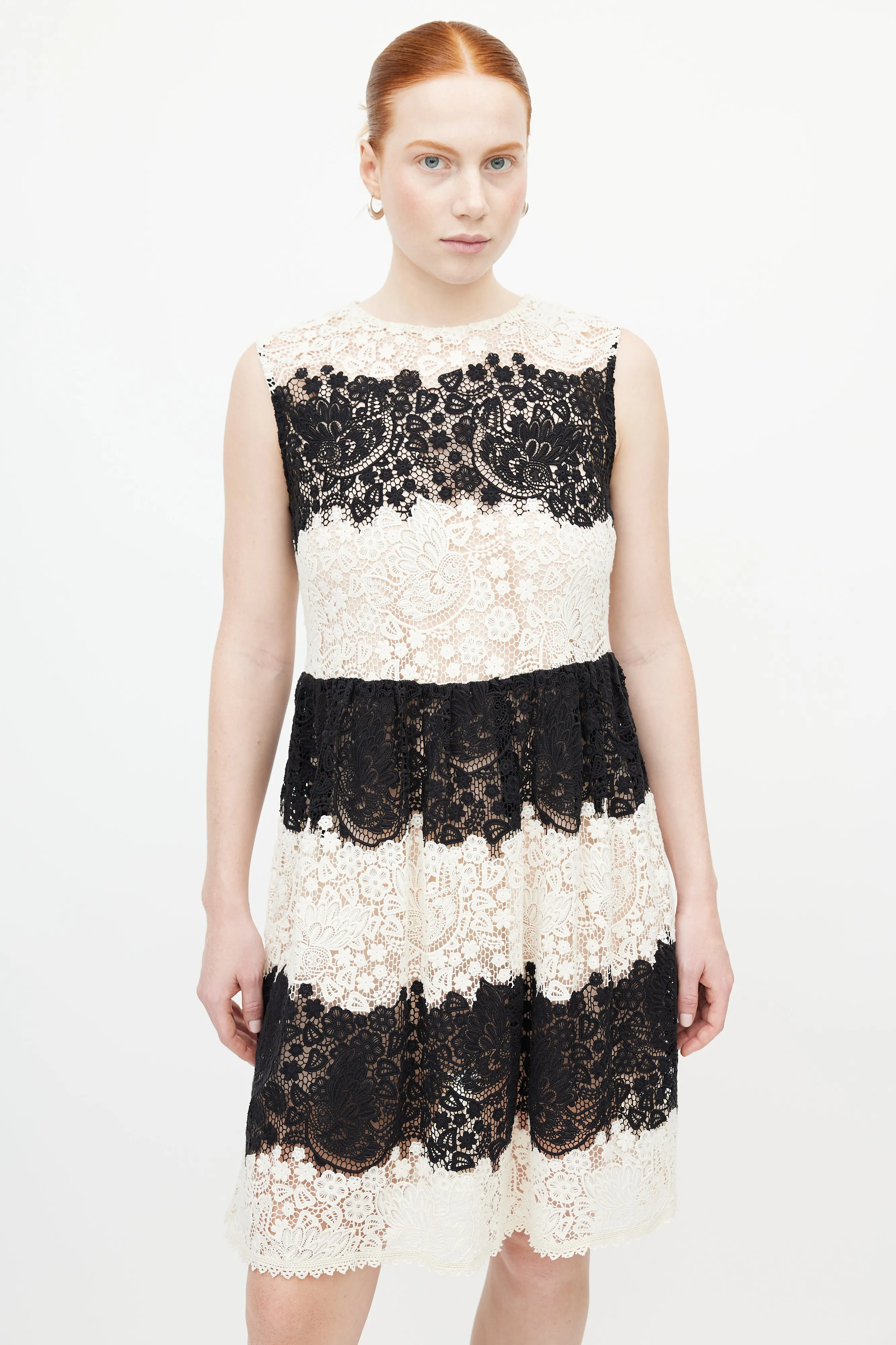 Black & White Lace Guipure Dress