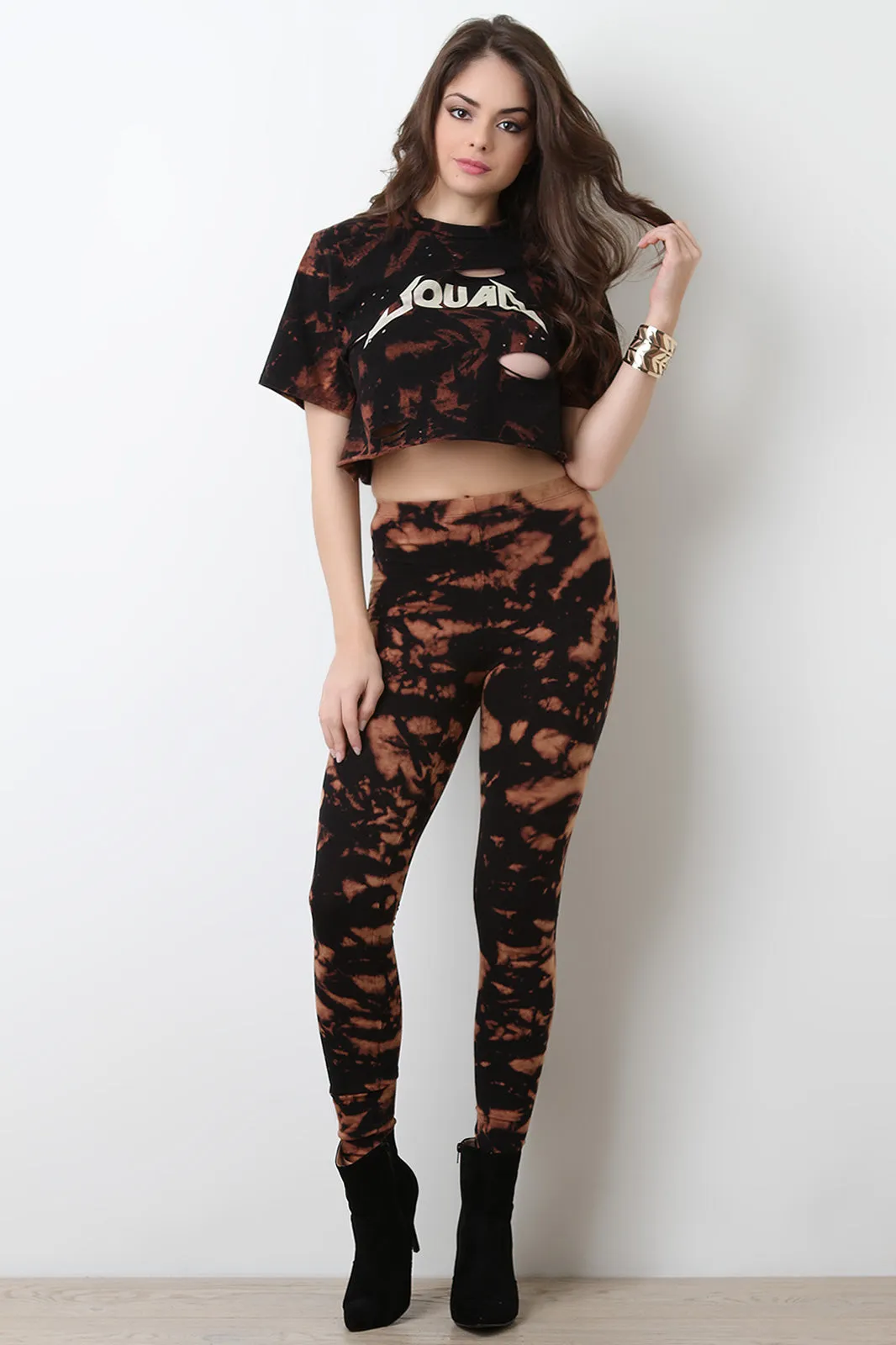 Bleach Blotch Dye Leggings