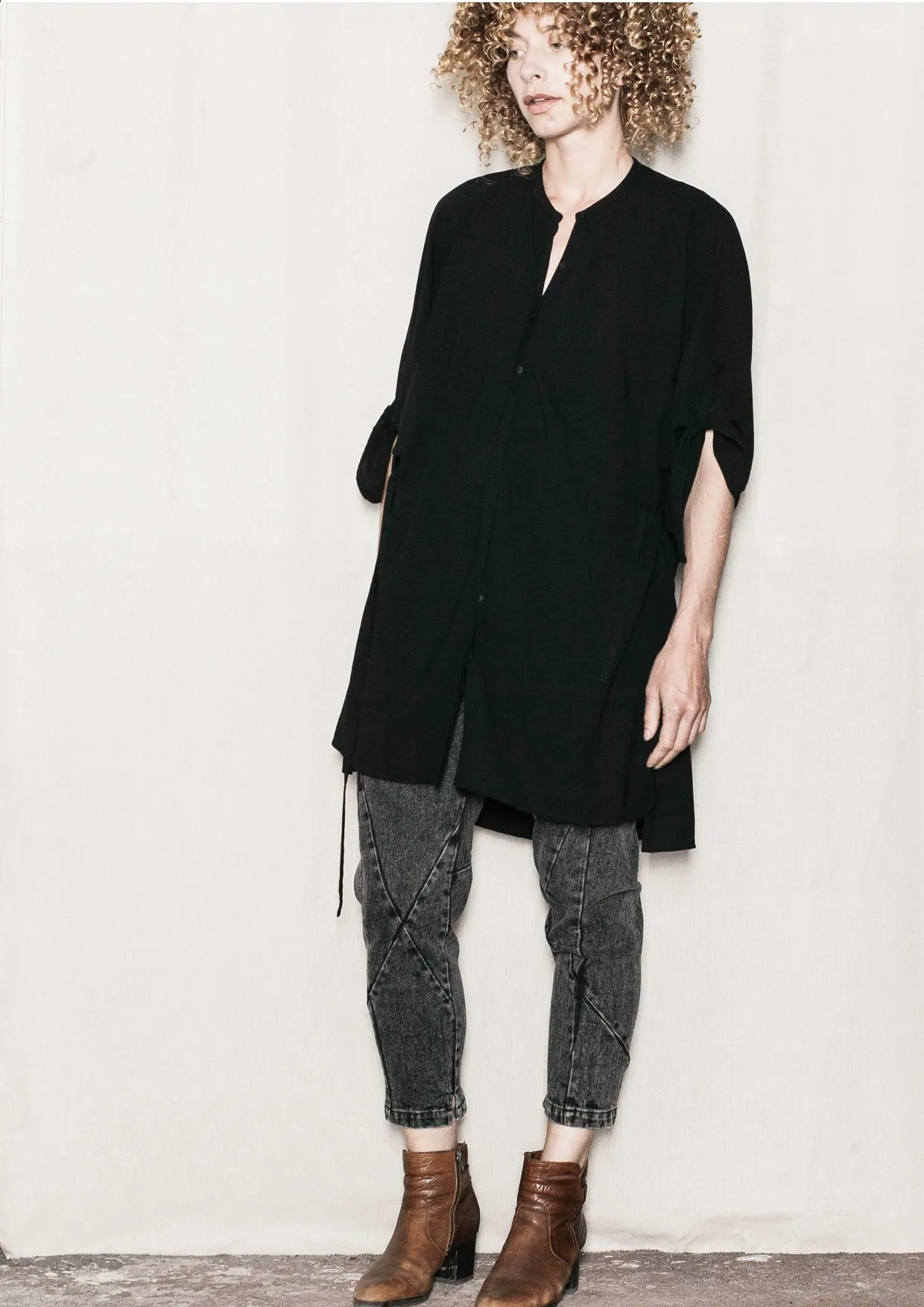 BLOUSE/DRESS/CARDIGAN - black plain