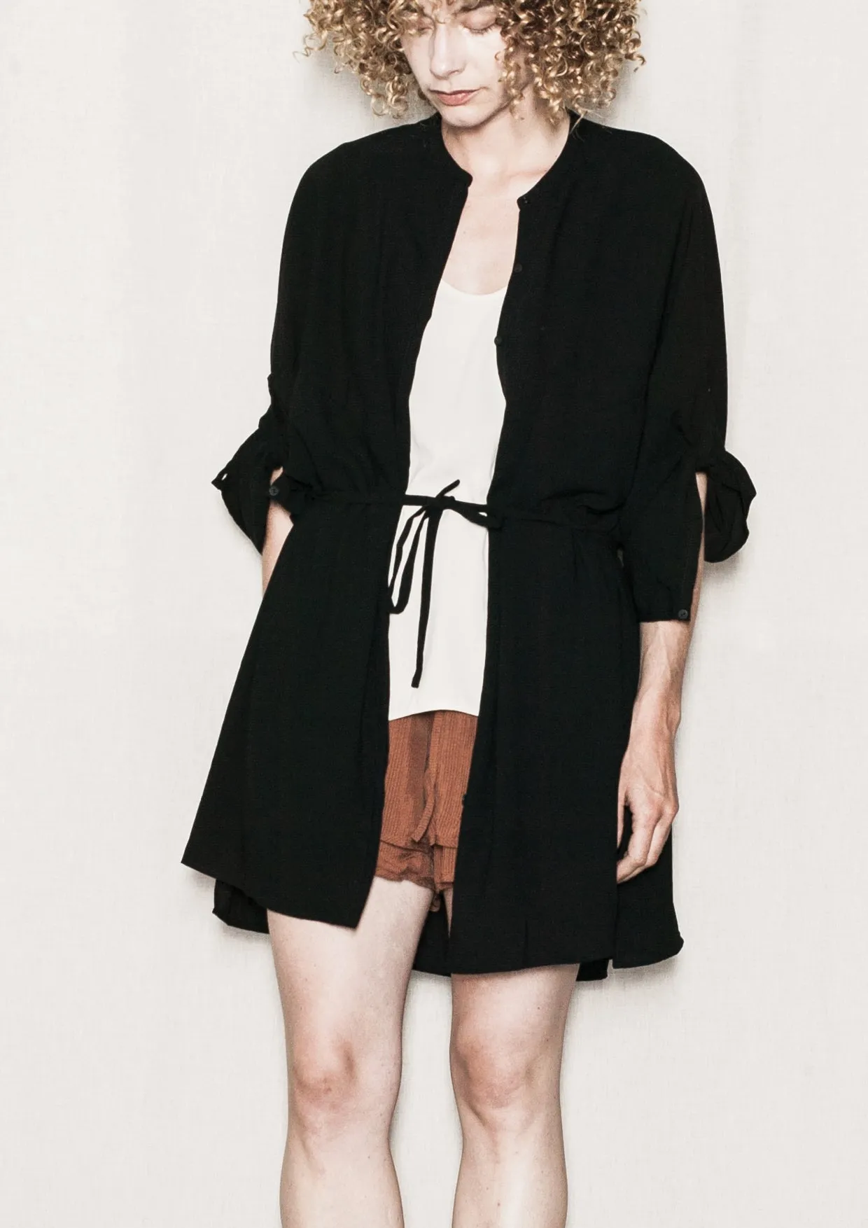 BLOUSE/DRESS/CARDIGAN - black plain