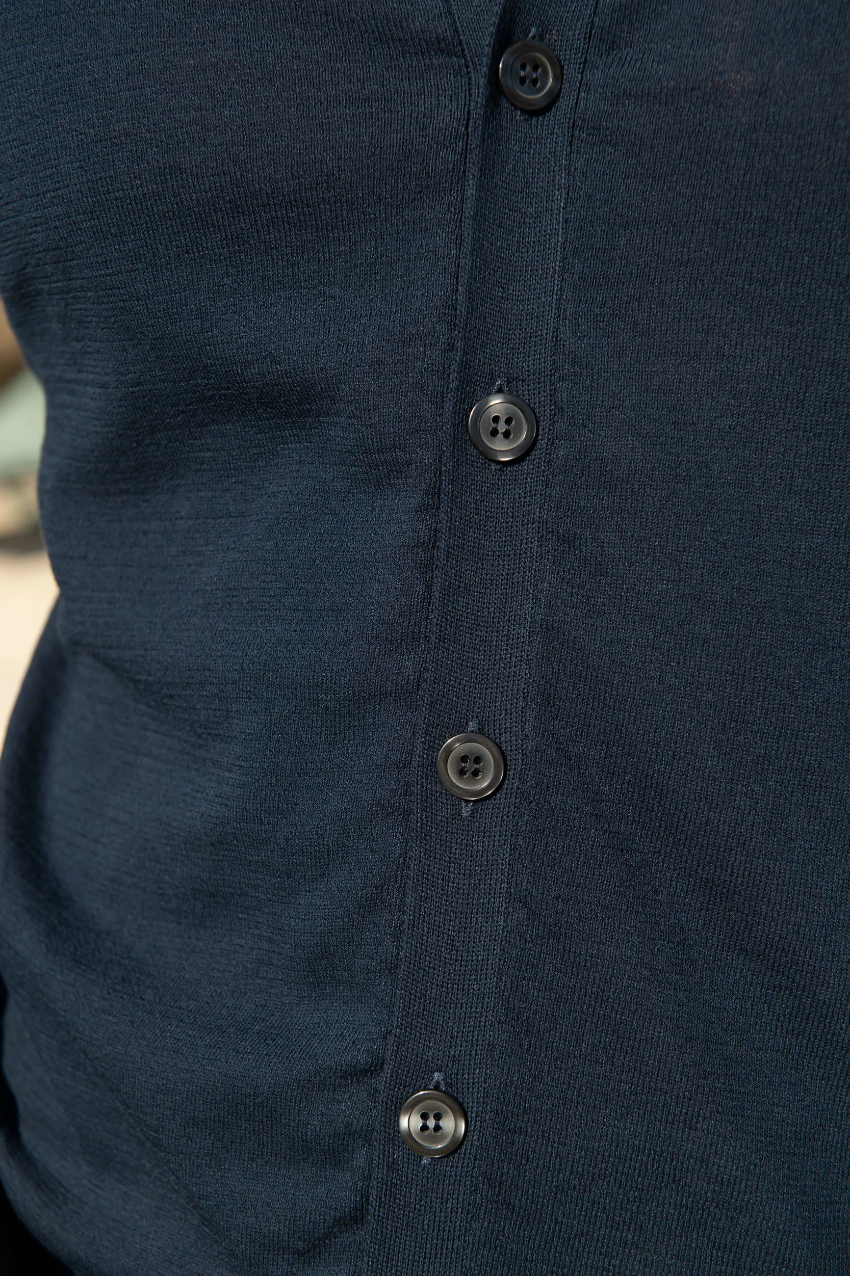 Blue polo cardigan - Made in Italy