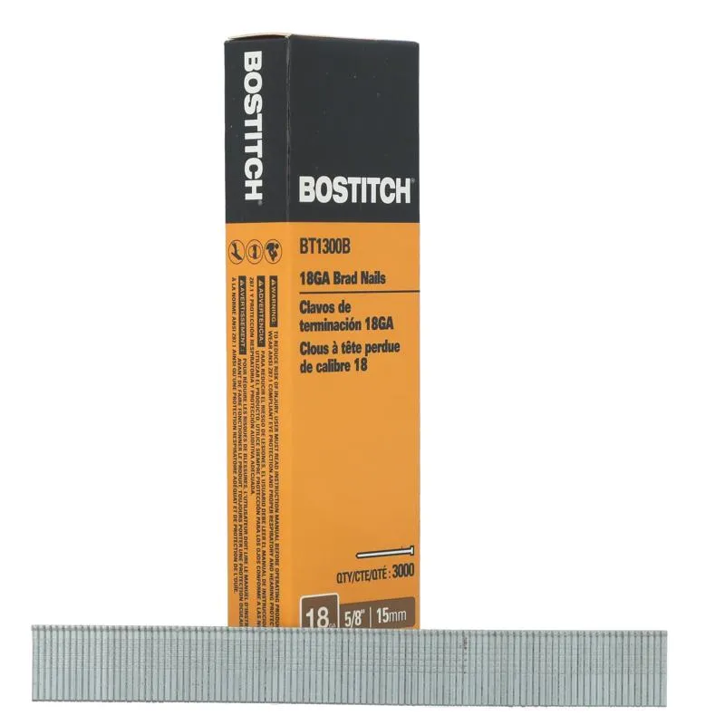 Bostitch 3/4 in. L X 18 Ga. Straight Strip Galvanized Brad Nails 3000 pk