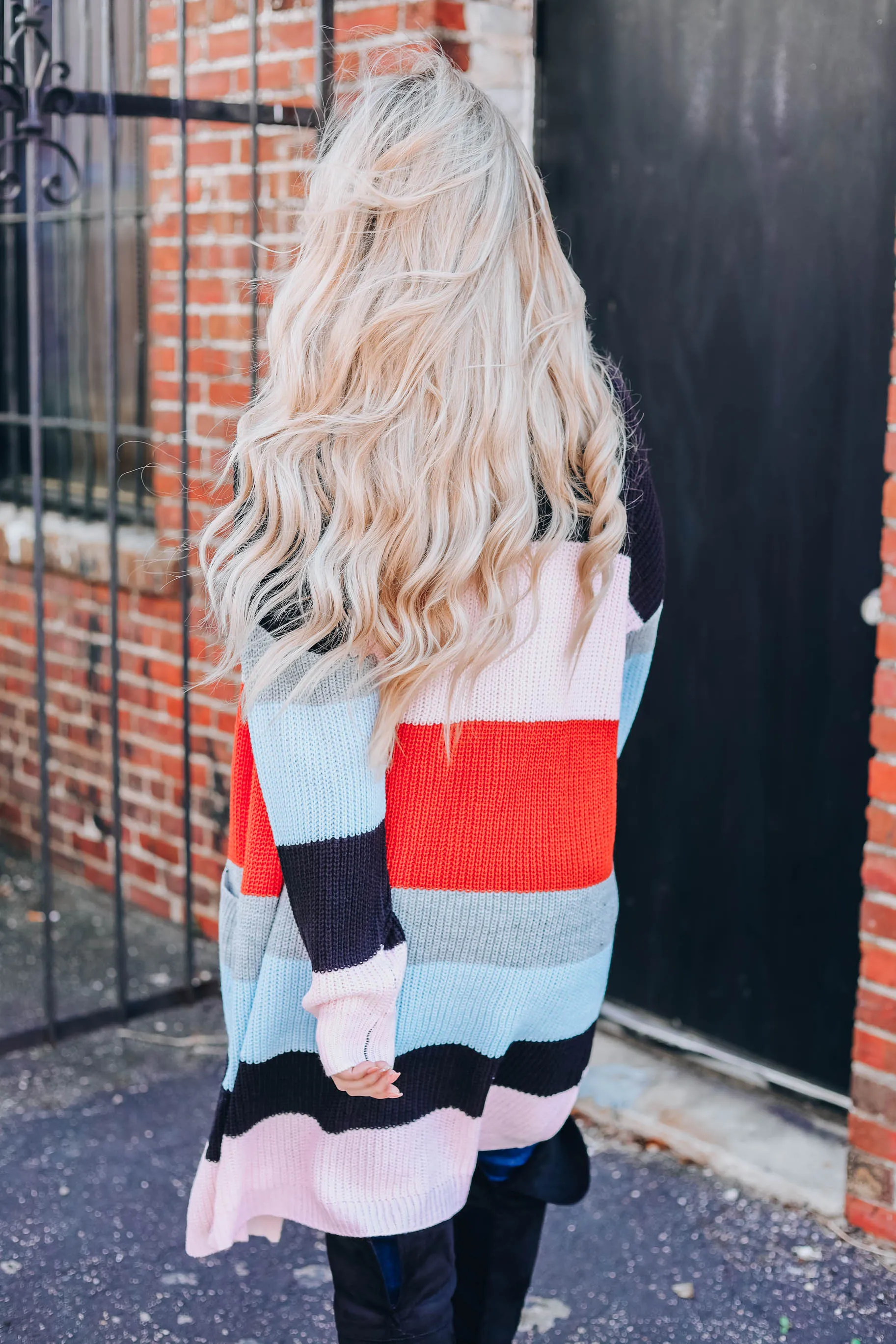 Brick Combo Striped Cardigan