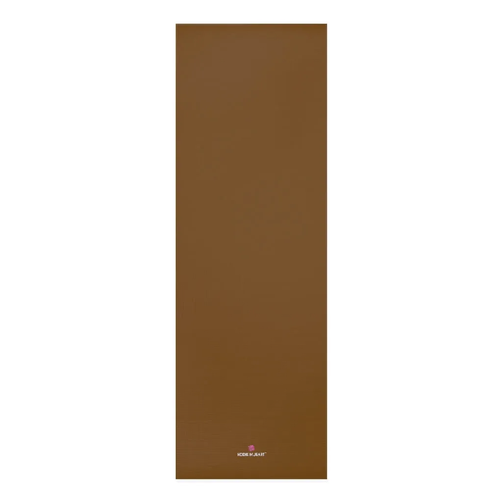 Brown Foam Yoga Mat, Solid Dark Brown Color Best Lightweight 0.25" thick Mat - Printed in USA (Size: 24″x72")