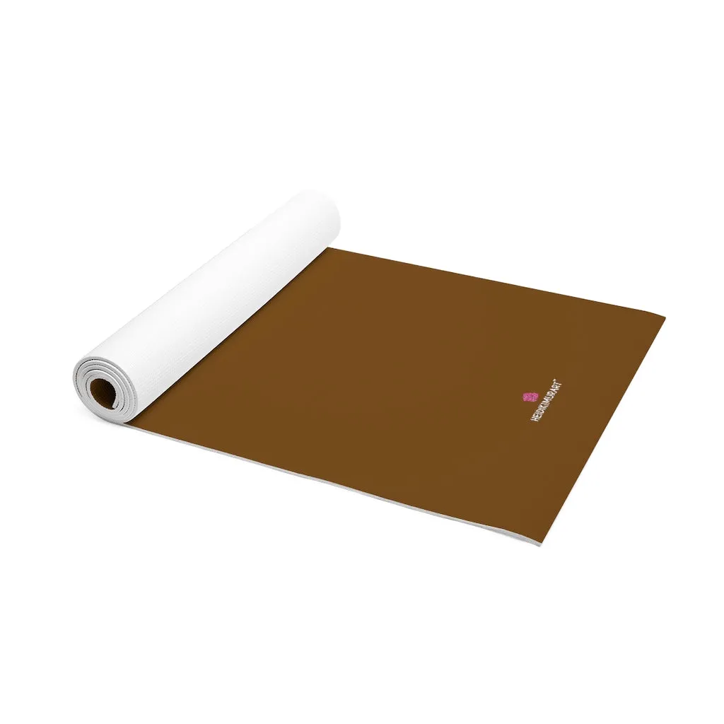 Brown Foam Yoga Mat, Solid Dark Brown Color Best Lightweight 0.25" thick Mat - Printed in USA (Size: 24″x72")