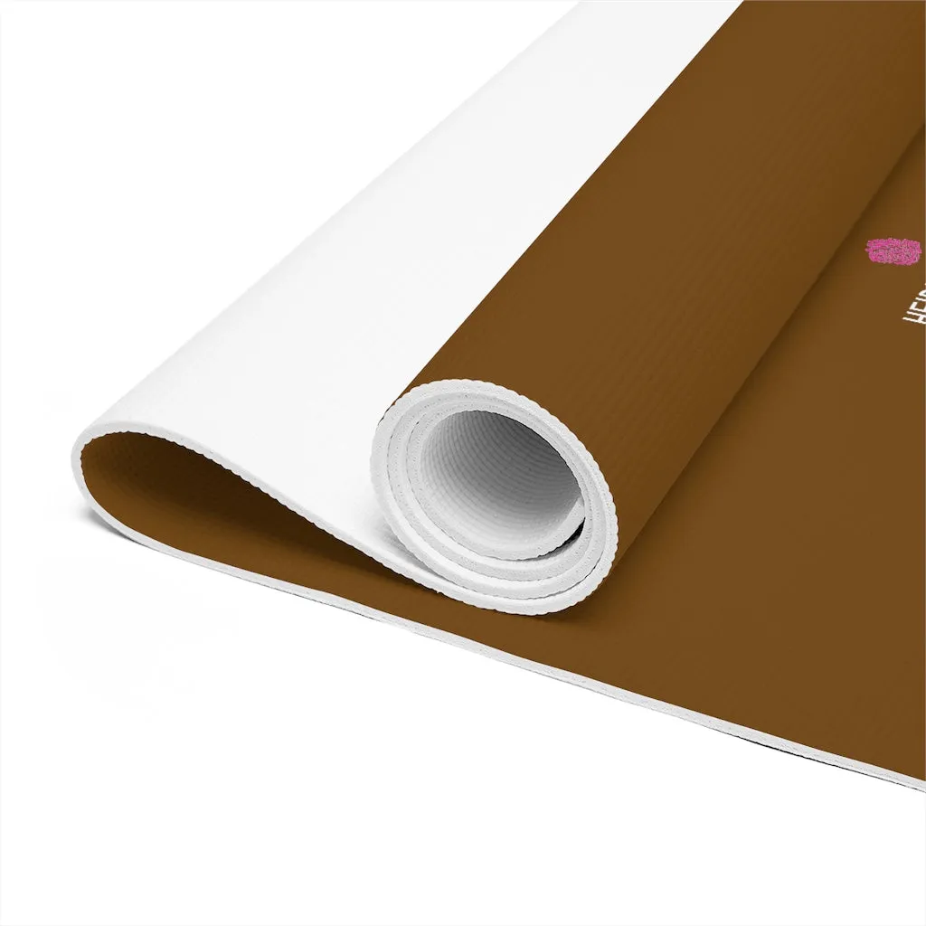 Brown Foam Yoga Mat, Solid Dark Brown Color Best Lightweight 0.25" thick Mat - Printed in USA (Size: 24″x72")