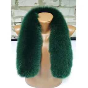 BY ORDER (not Tail) XL Extra Large Real Fox Fur Trim Hood, Green Fur collar trim, Fox Fur Collar, Fur Scarf, Fur Ruff, Fox Fur Hood, Jacket