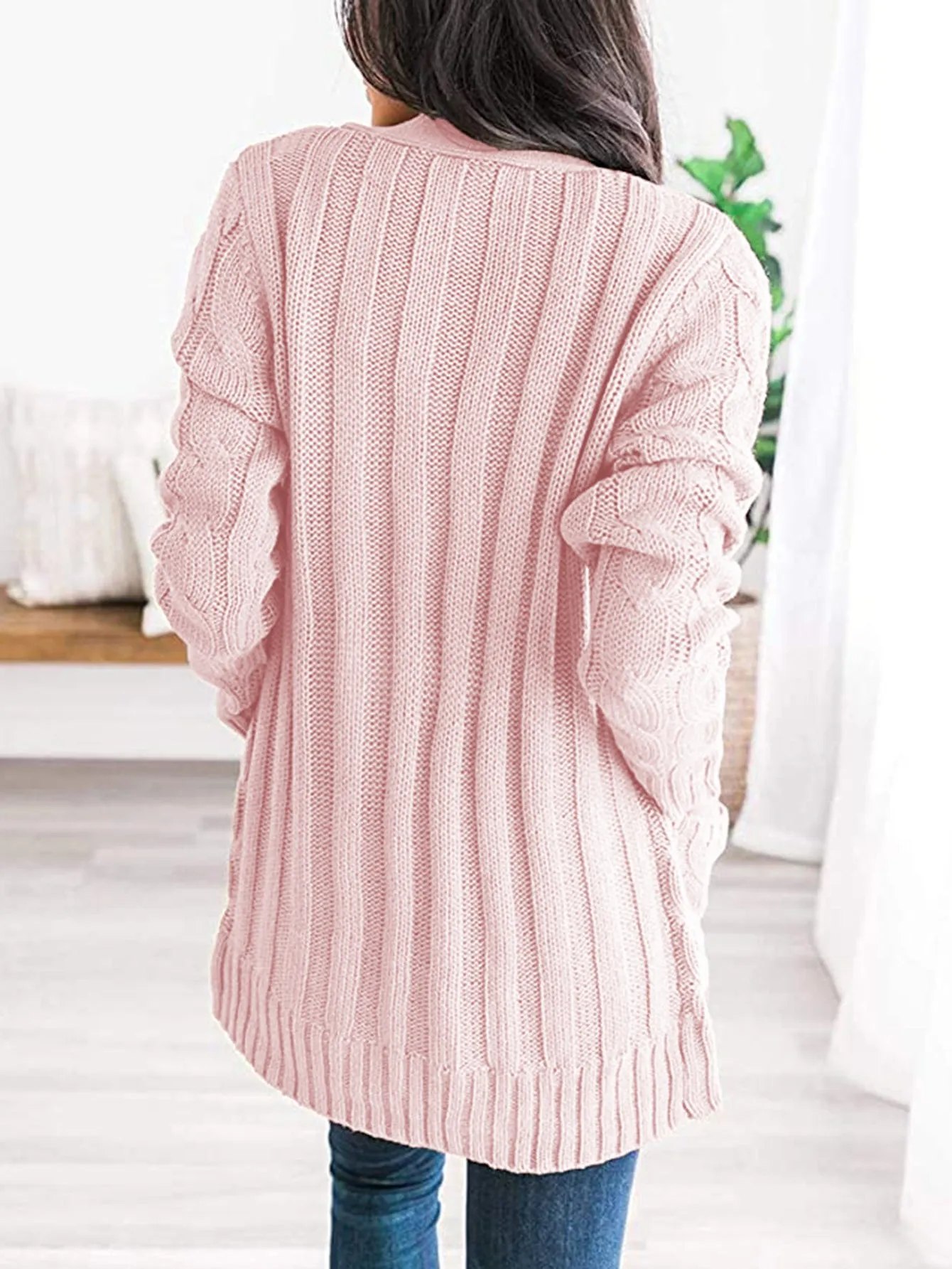 Cable-Knit Cardigan with Pockets