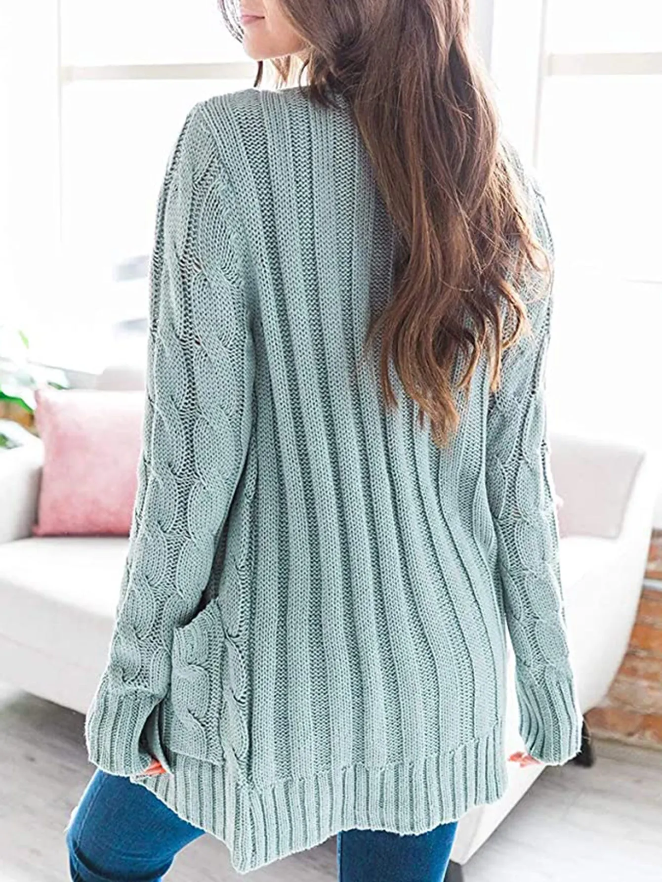 Cable-Knit Cardigan with Pockets